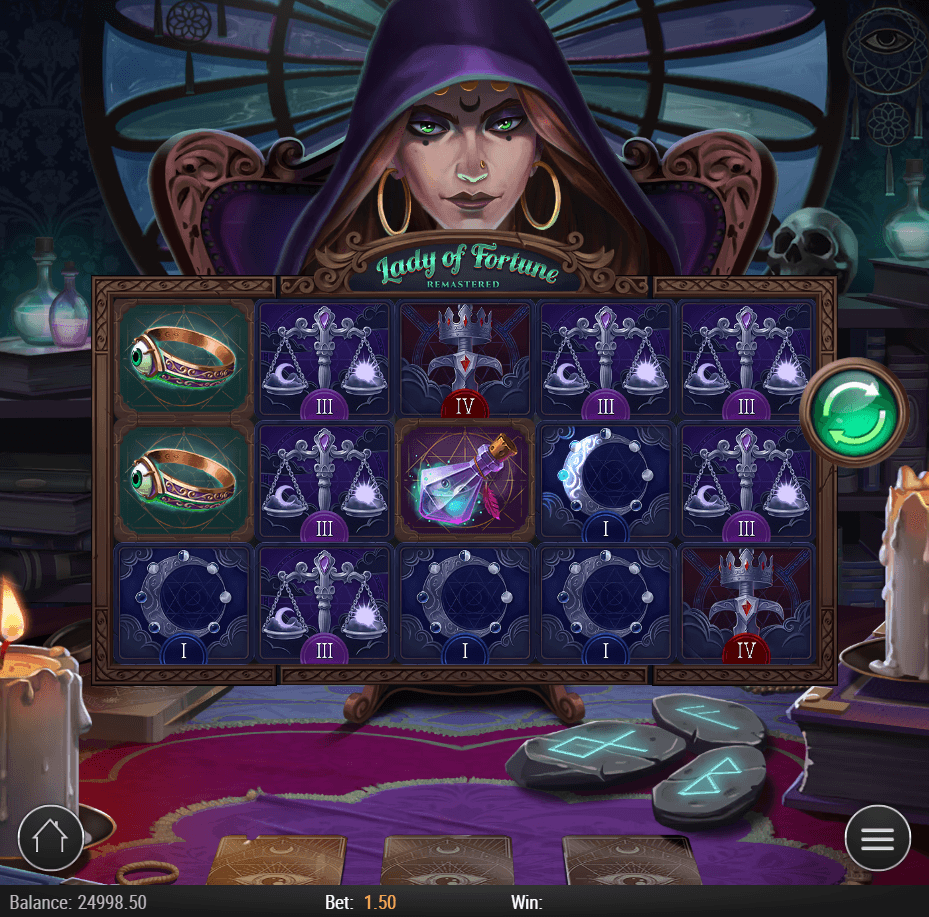 Lady of Fortune Remastered slot gameplay screenshot