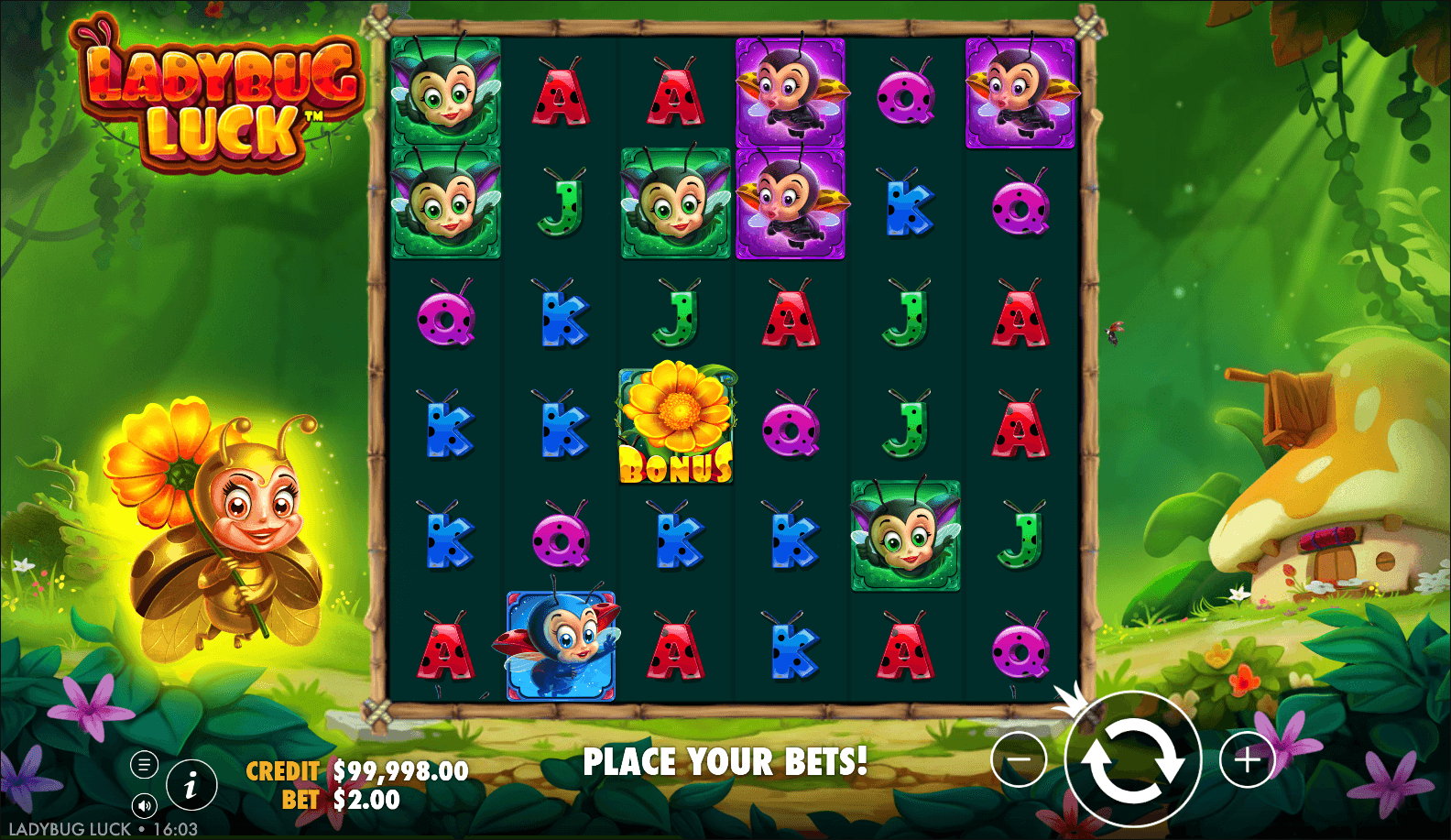 Ladybug Luck slot gameplay screenshot