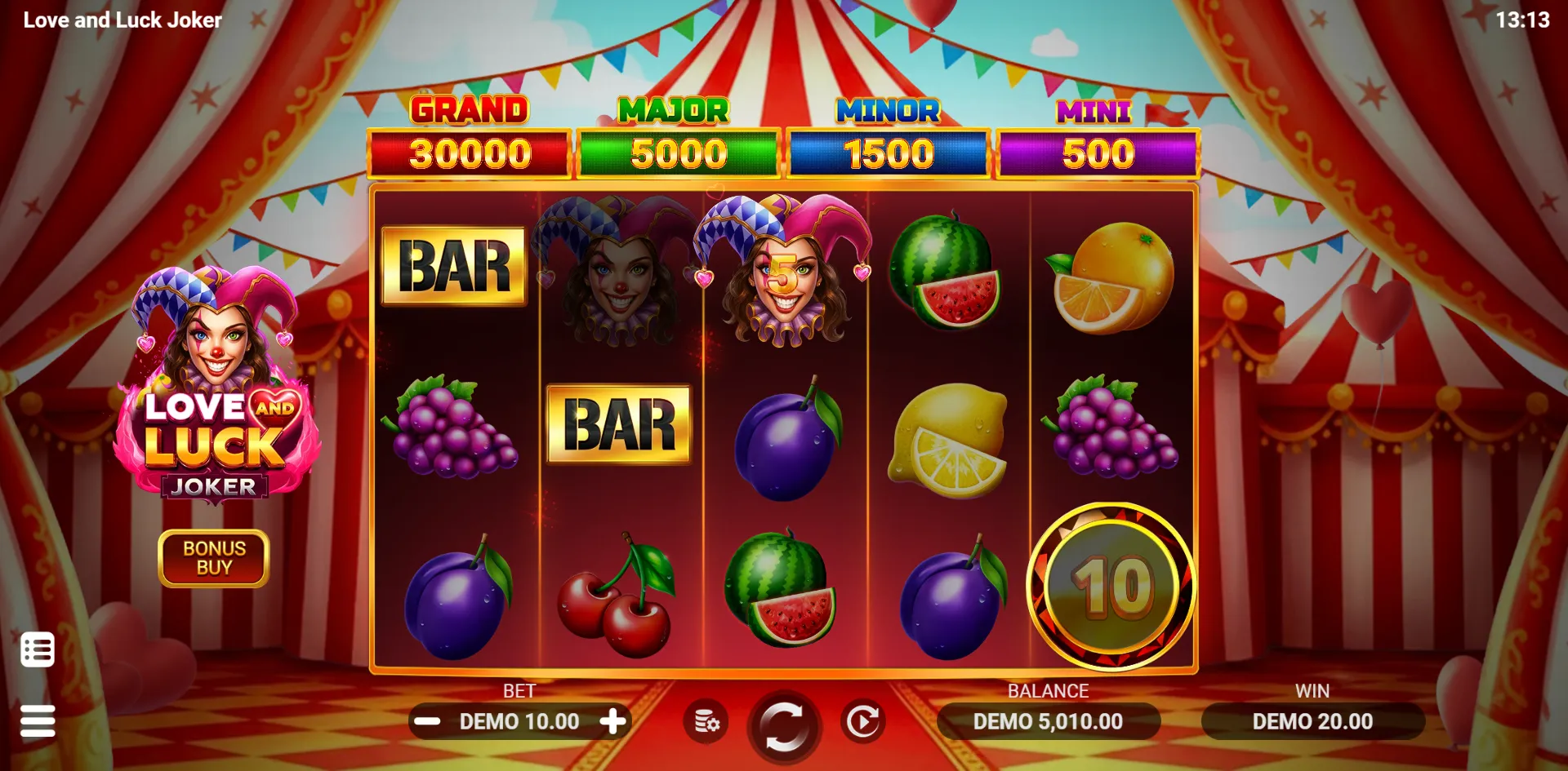 Love and Luck Joker slot gameplay screenshot