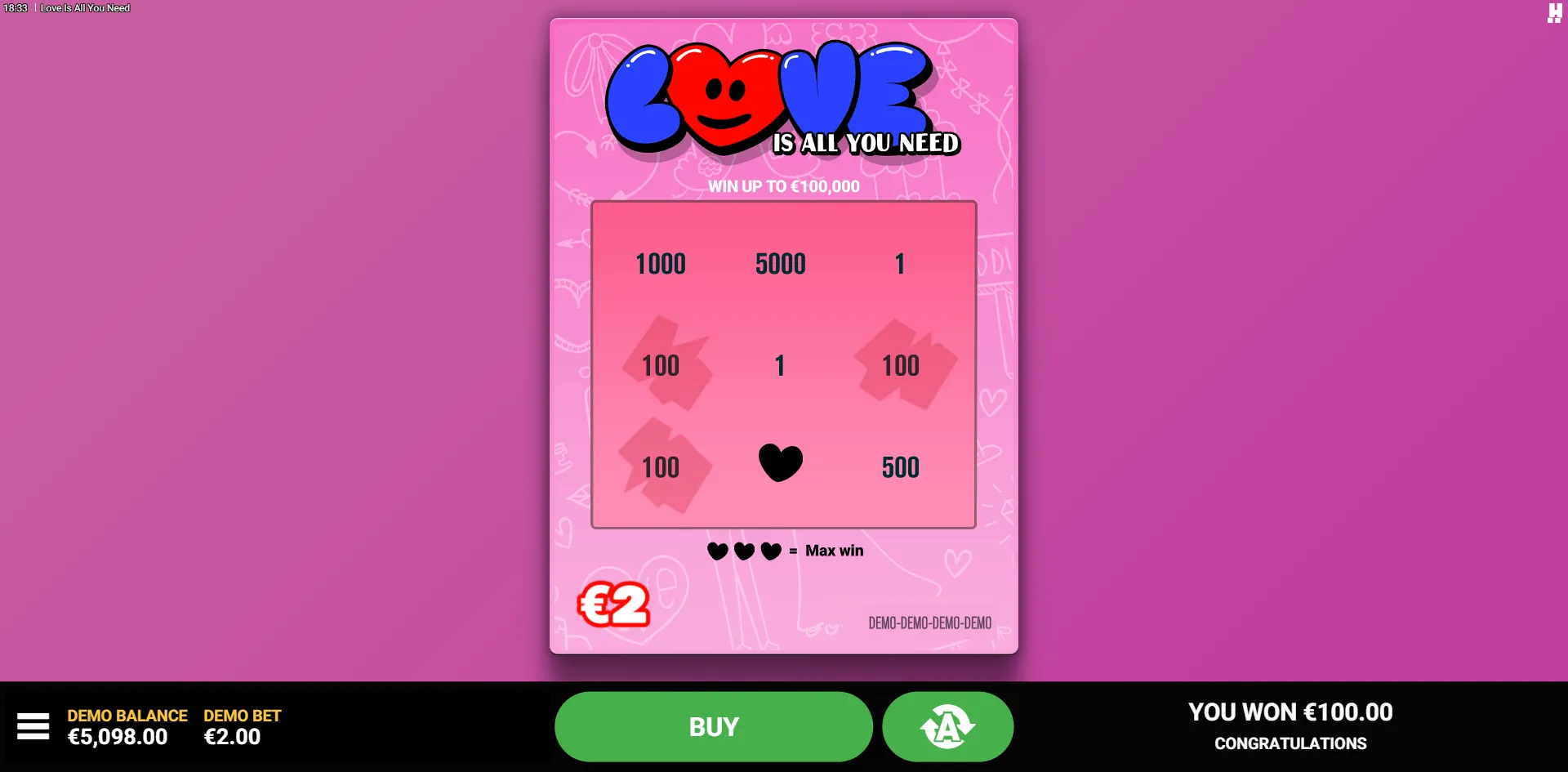 Love Is All You Need slot gameplay screenshot