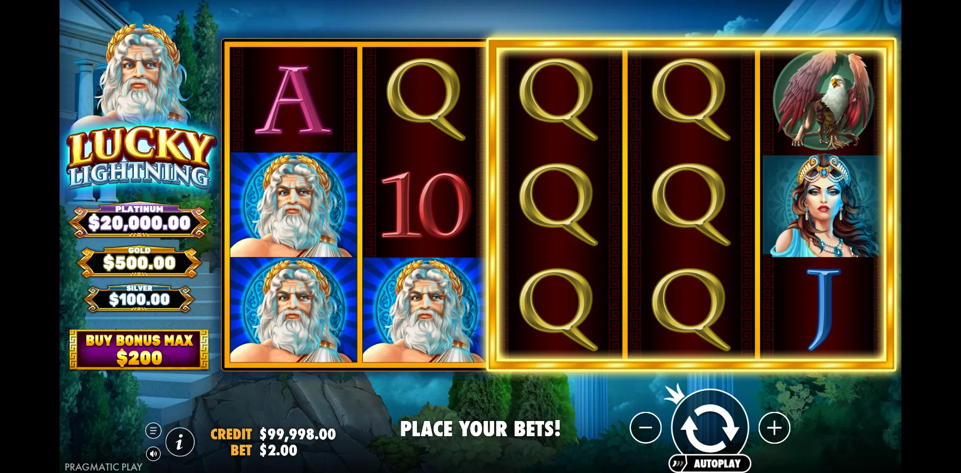 Lucky Lightning slot gameplay screenshot