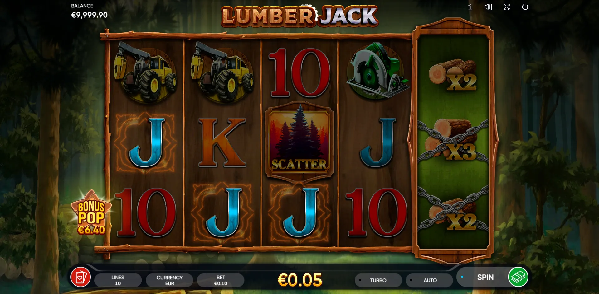 Lumber Jack slot gameplay screenshot