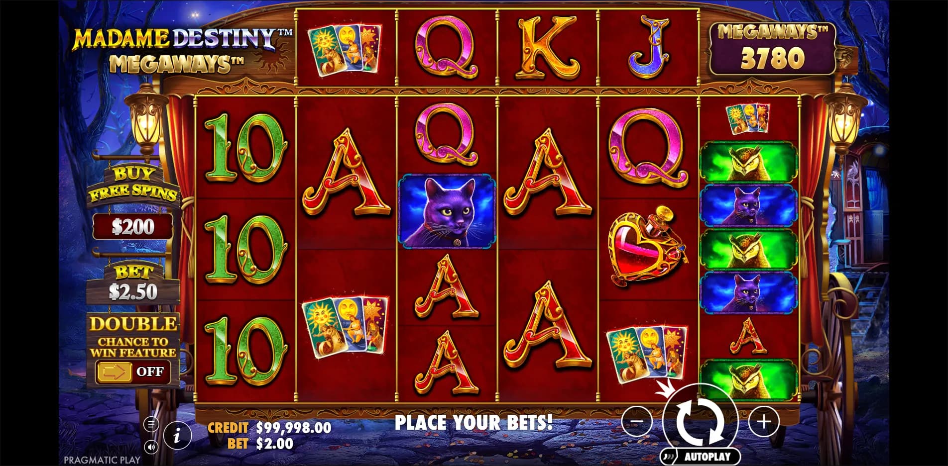 Madame Destiny Megaways slot gameplay screenshot