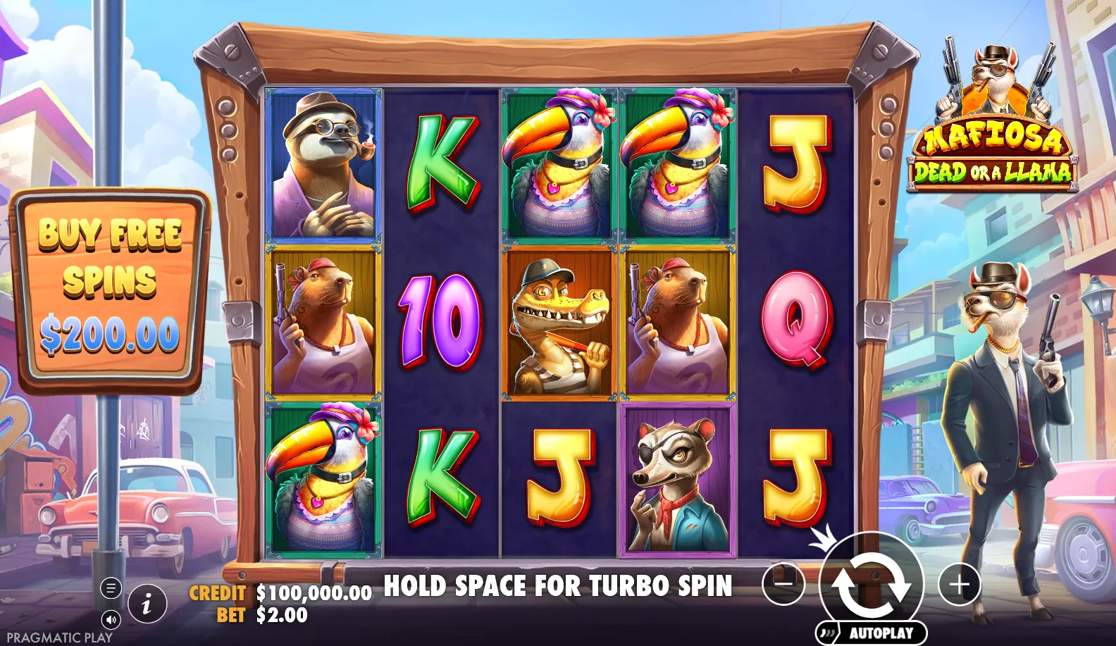 Mafiosa Dead or a Llama slot gameplay screenshot