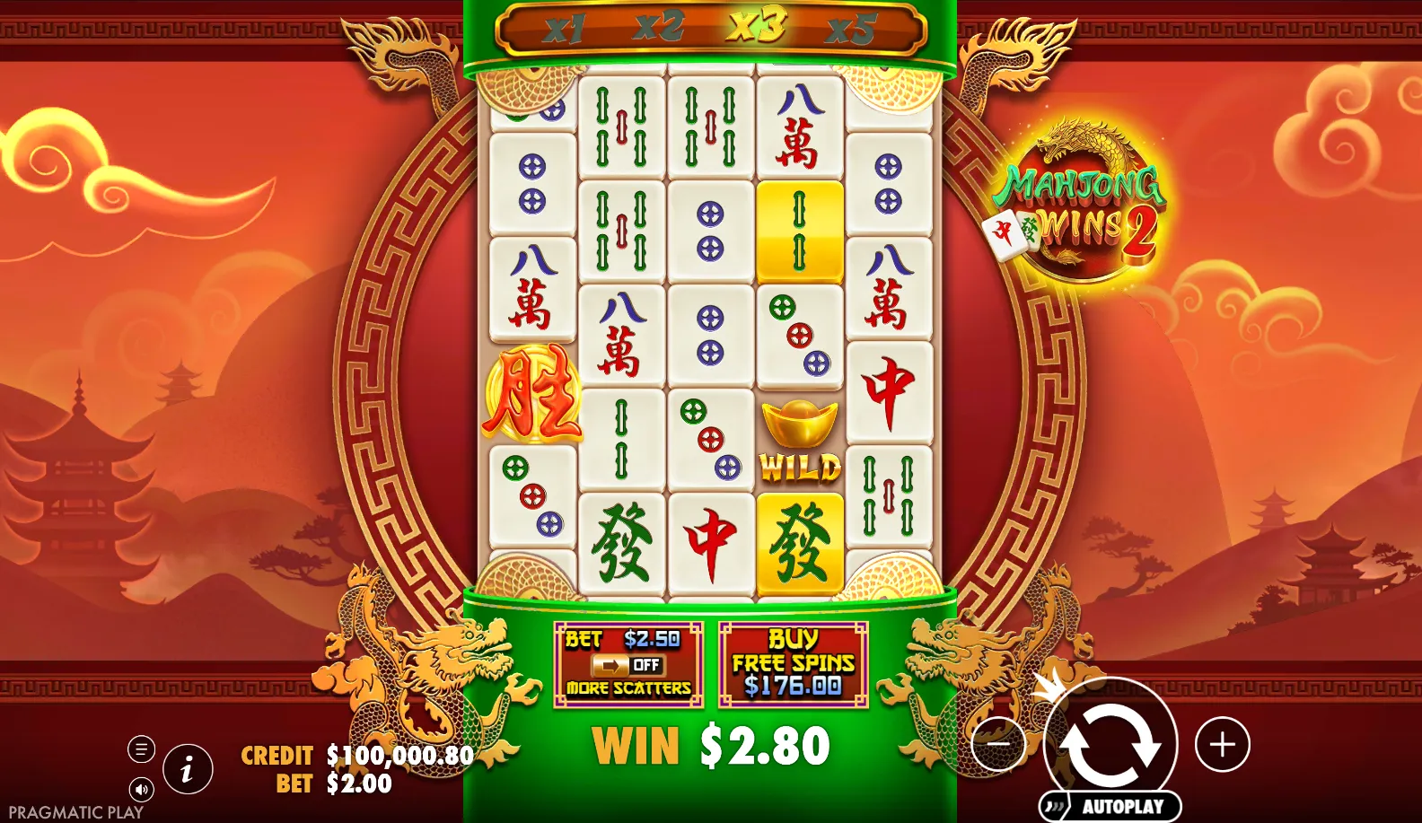 Mahjong Wins 2 slot gameplay screenshot