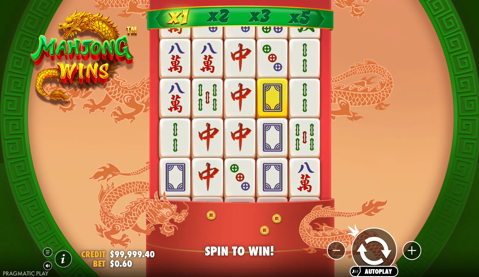 Mahjong Wins slot gameplay screenshot