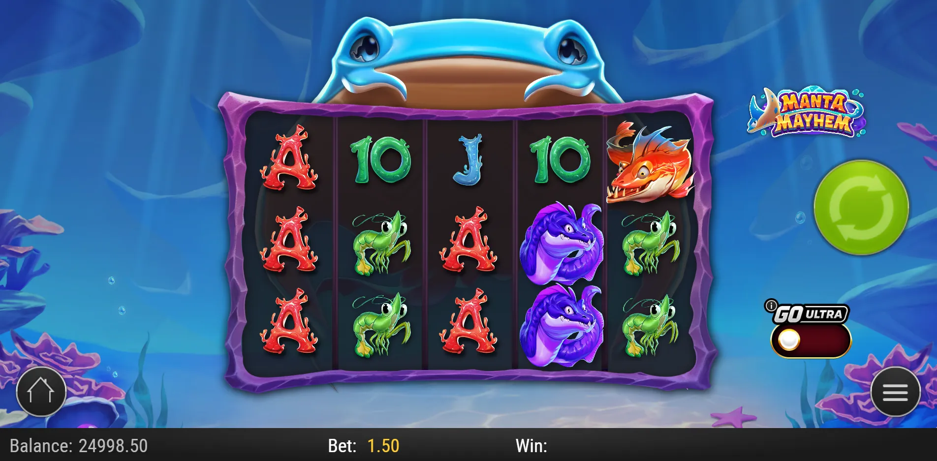 Manta Mayhem slot gameplay screenshot