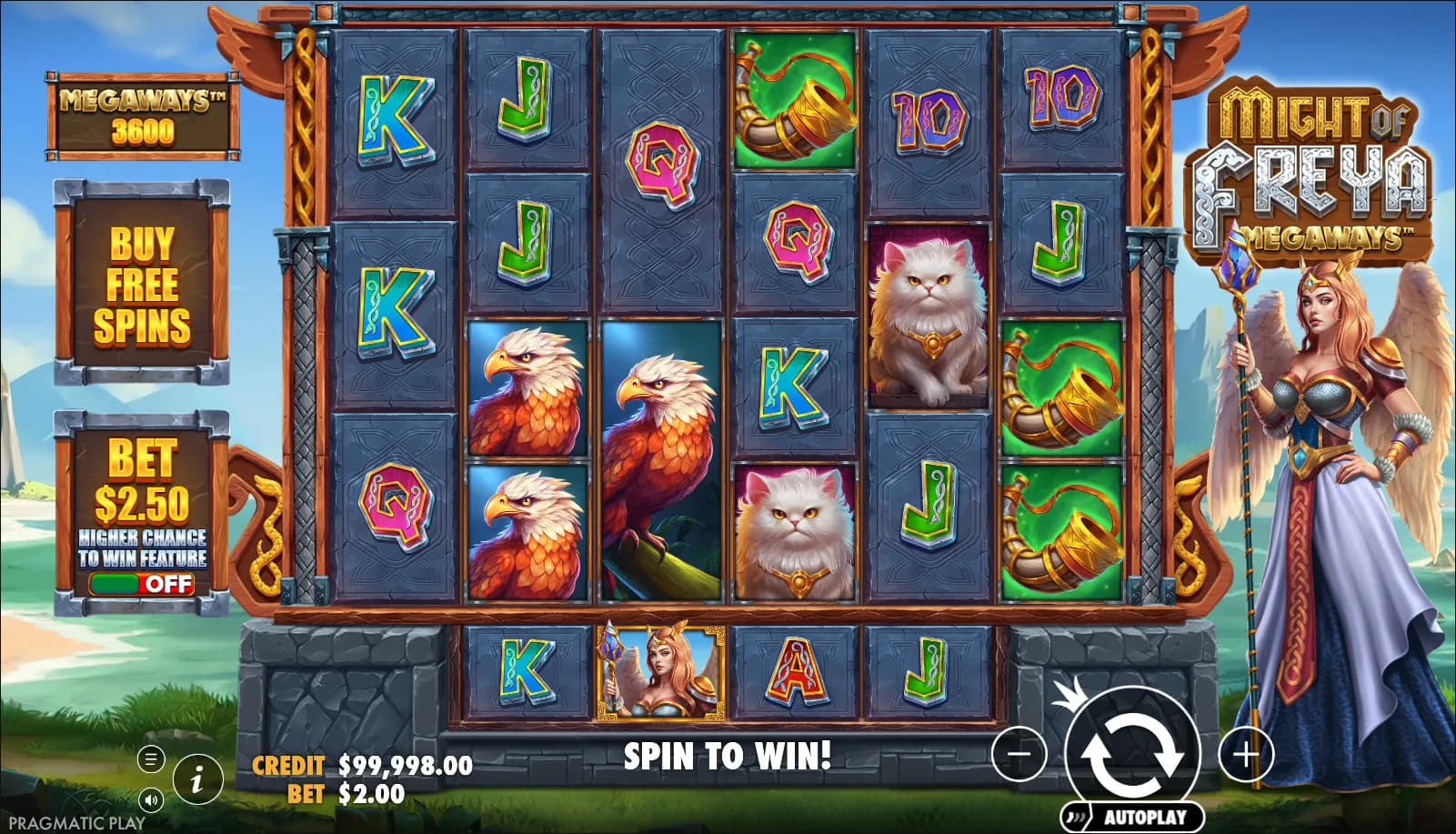 Might of Freya Megaways slot gameplay screenshot
