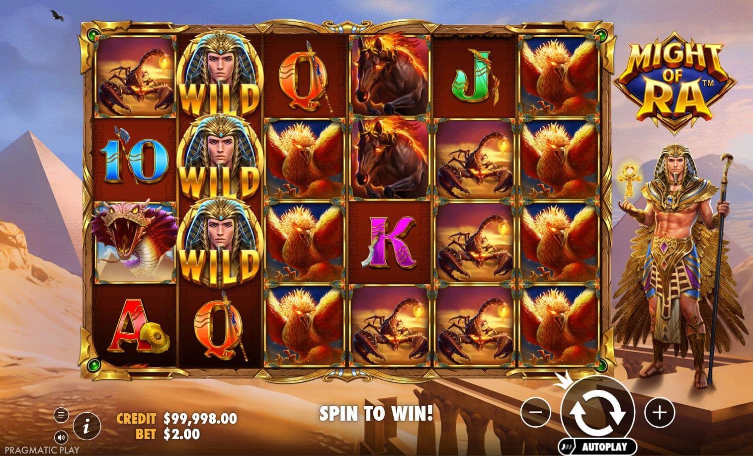 Might of Ra slot gameplay screenshot