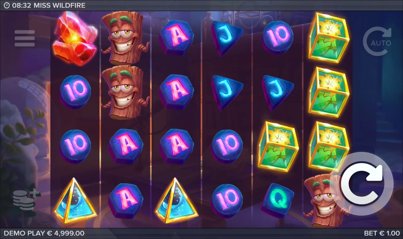 Miss Wildfire slot gameplay screenshot