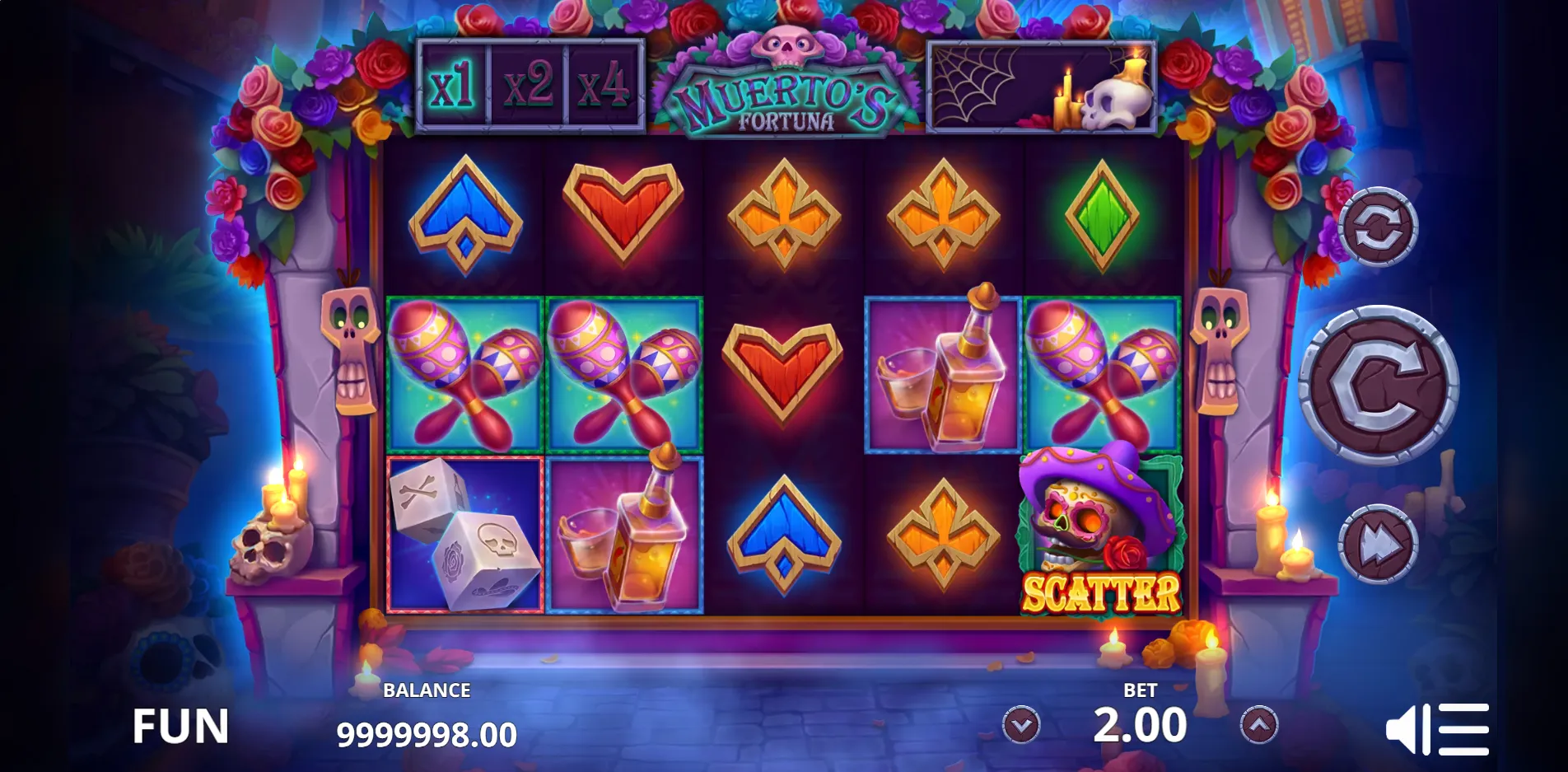 Muerto's Fortuna slot gameplay screenshot