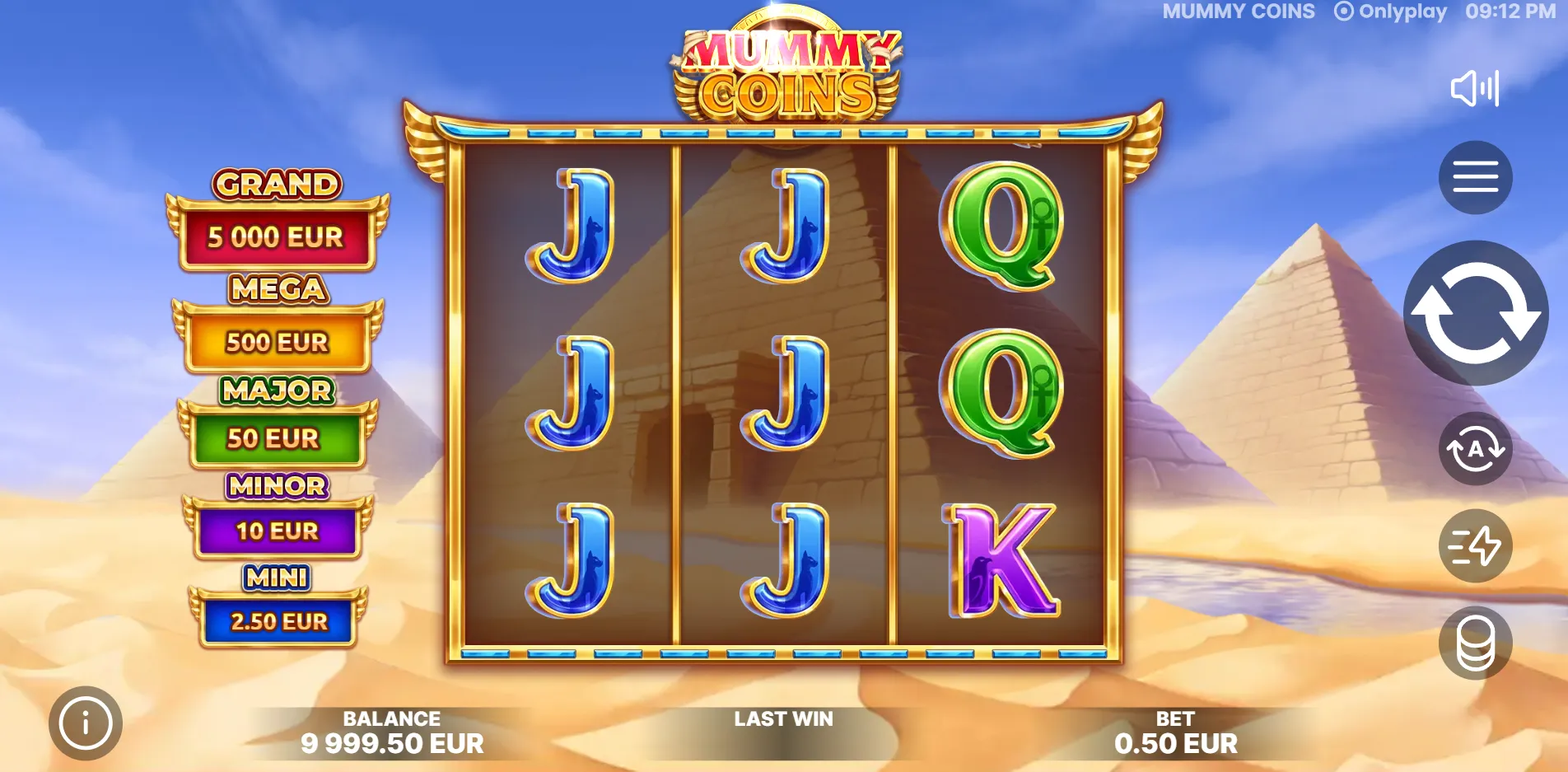 Mummy Coins slot gameplay screenshot