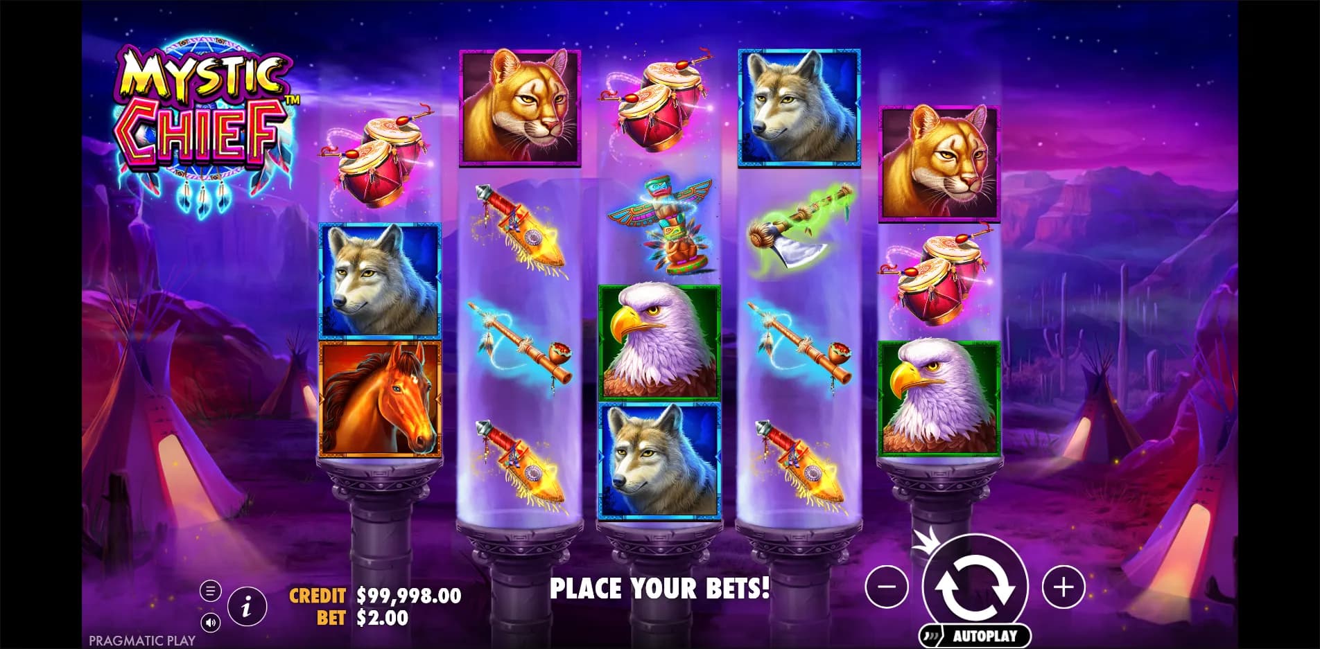 Mystic Chief slot gameplay screenshot