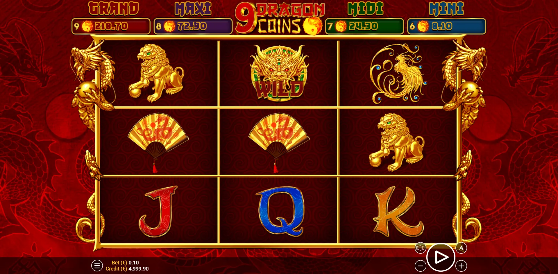 Nine Dragon Coins slot gameplay screenshot