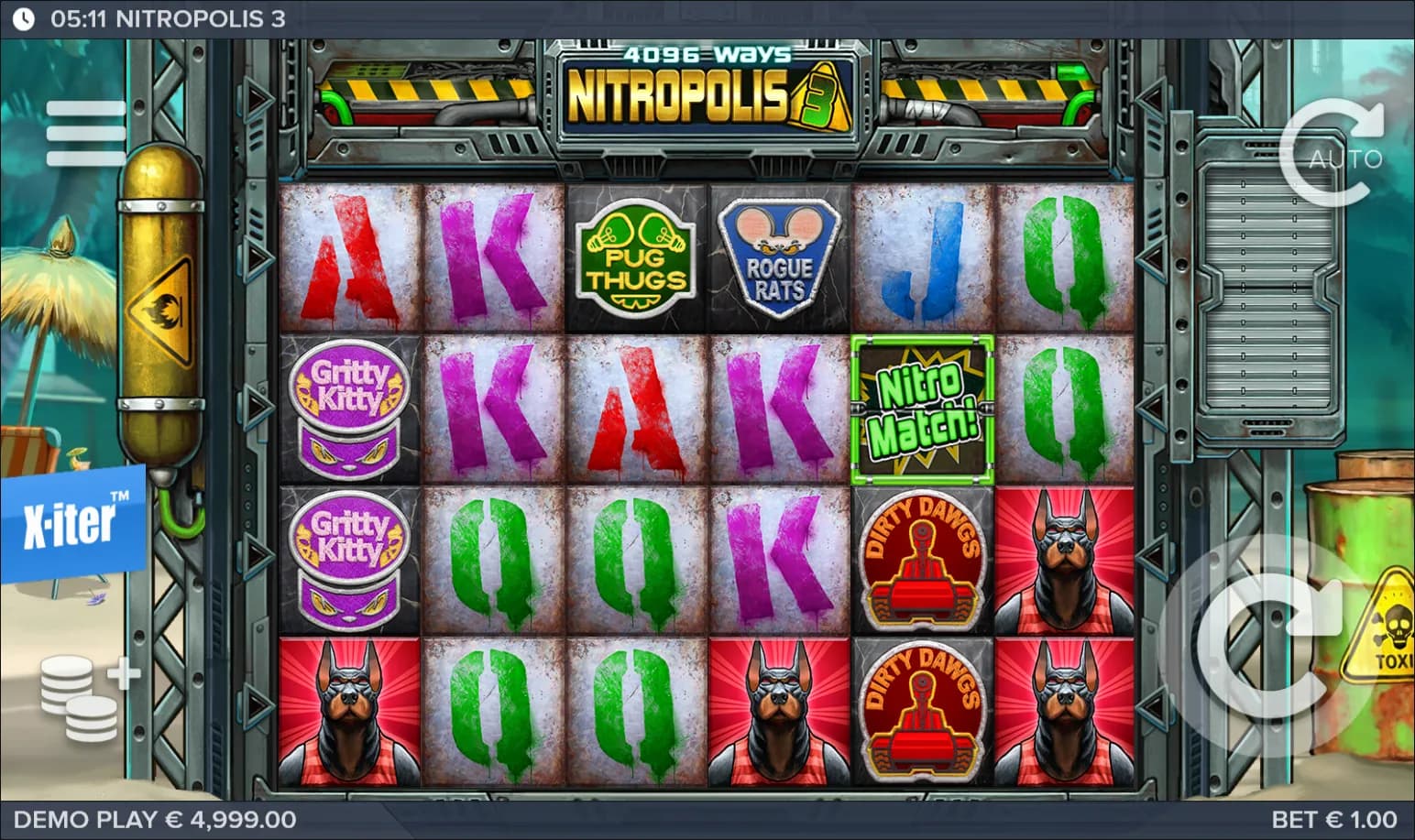 Nitropolis 3 slot gameplay screenshot