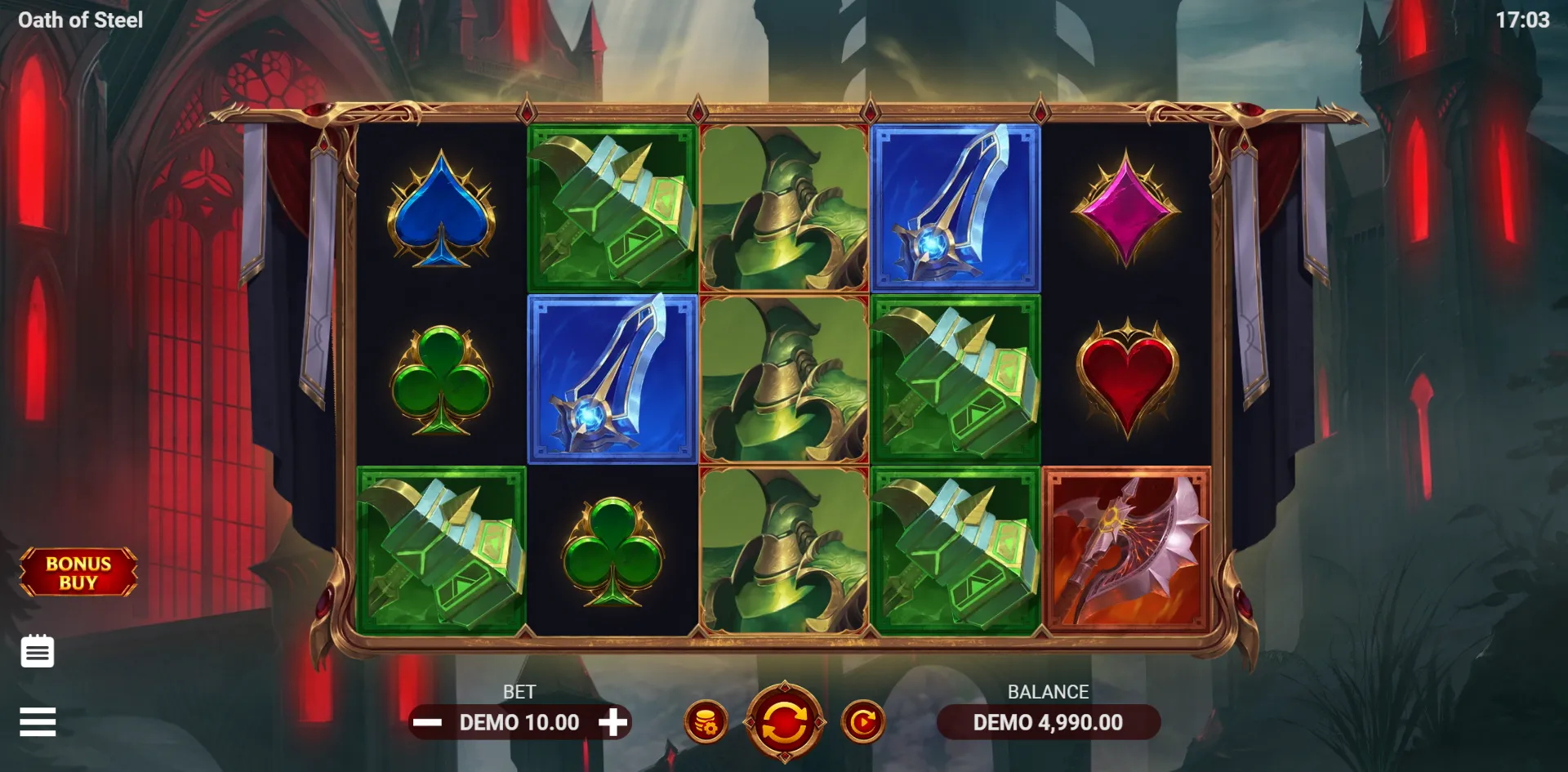 Oath of Steel slot gameplay screenshot