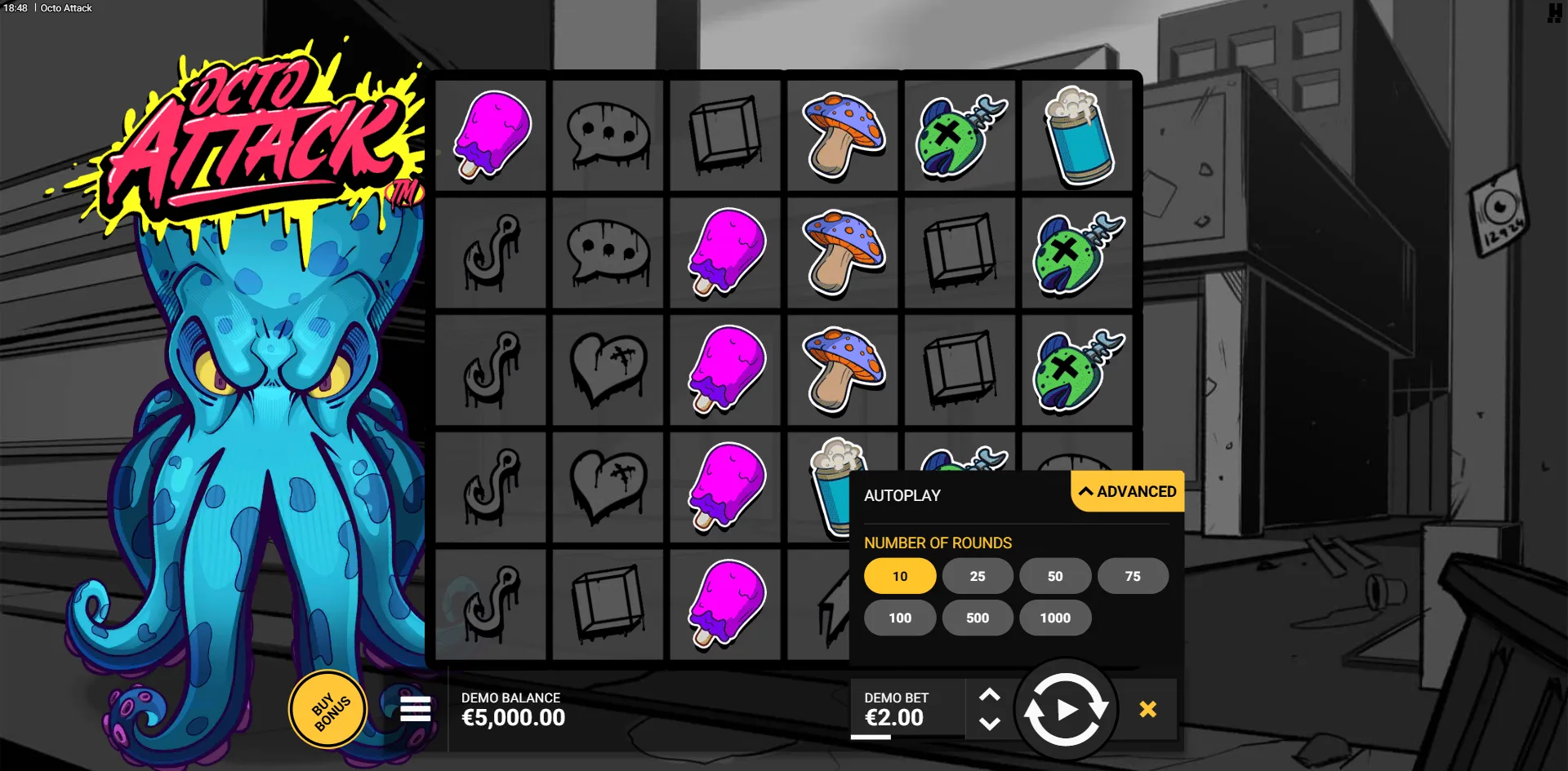 Octo Attack slot gameplay screenshot