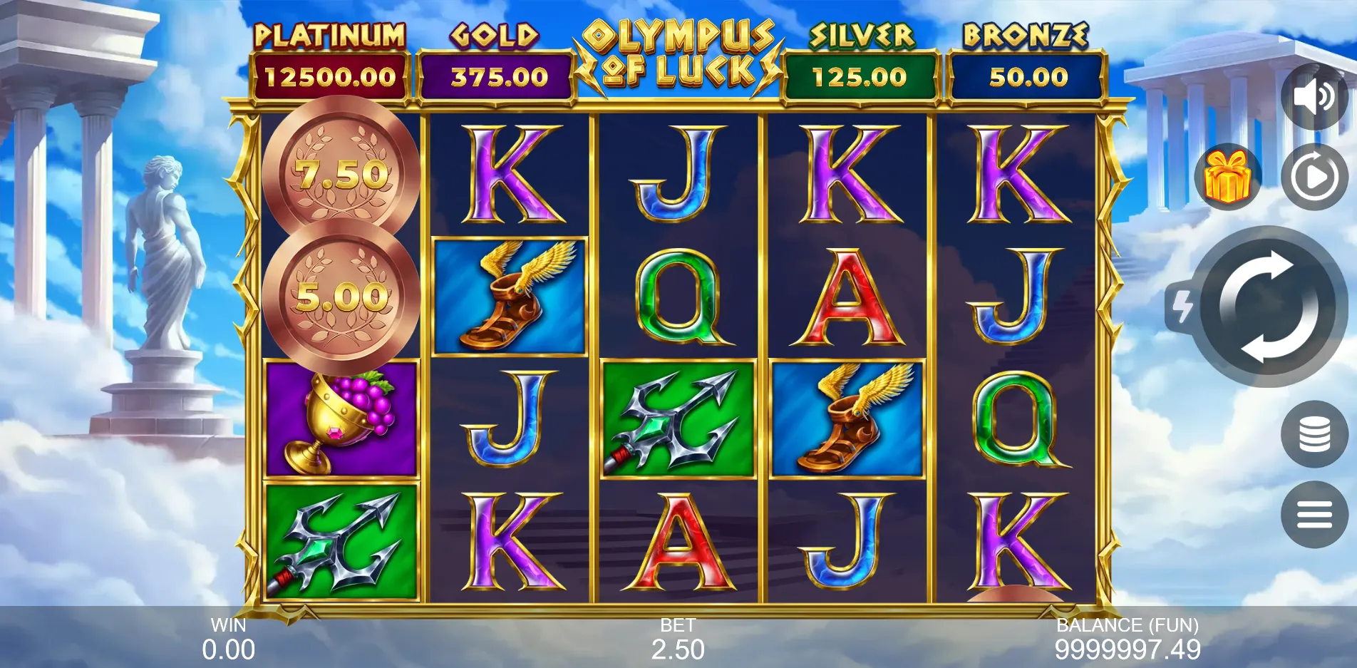 Olympus of Luck: Hold The Spin slot gameplay screenshot
