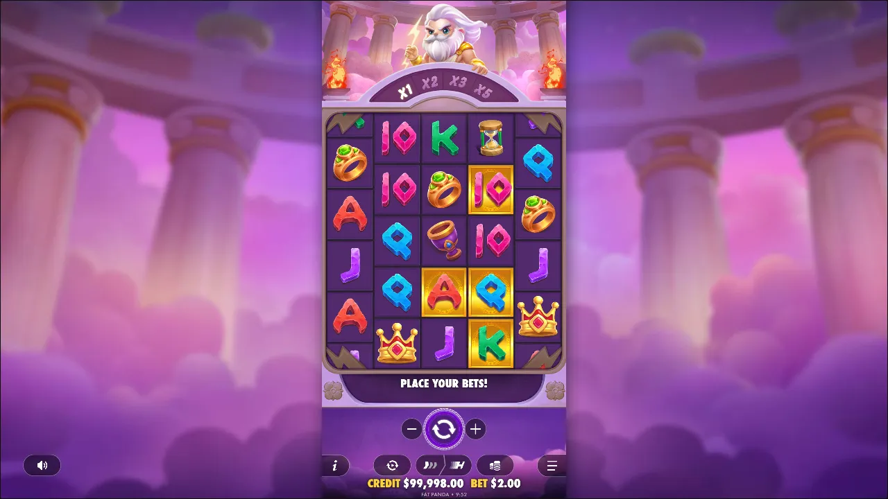 Olympus Wins slot gameplay screenshot