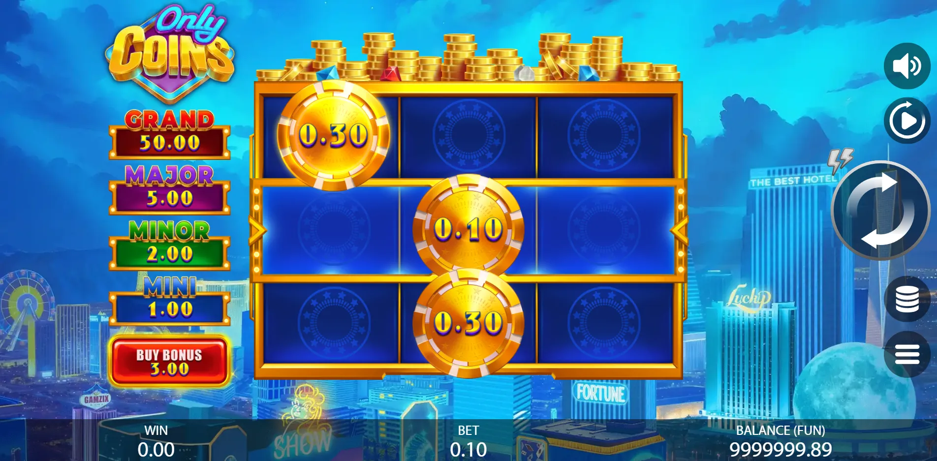 Only Coins slot gameplay screenshot