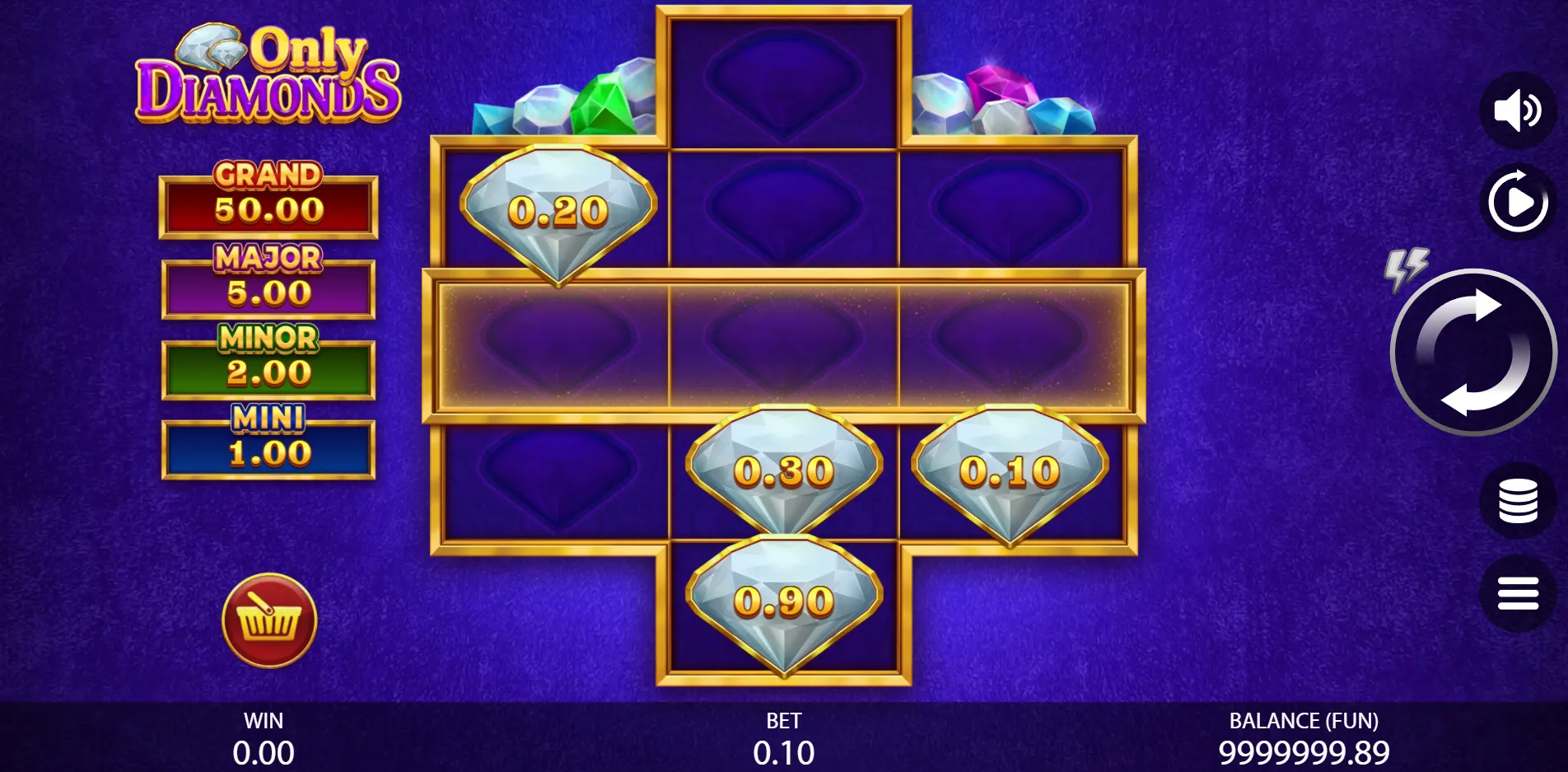 Only Diamonds slot gameplay screenshot