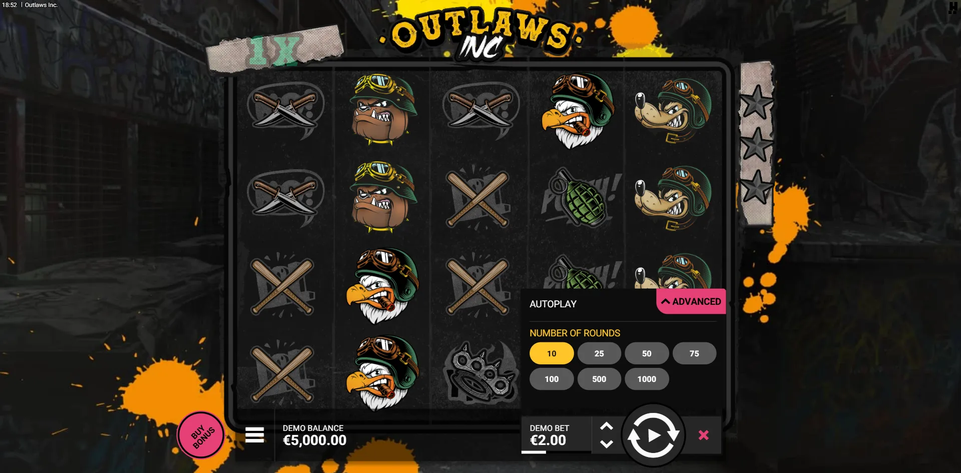Outlaws Inc. slot gameplay screenshot
