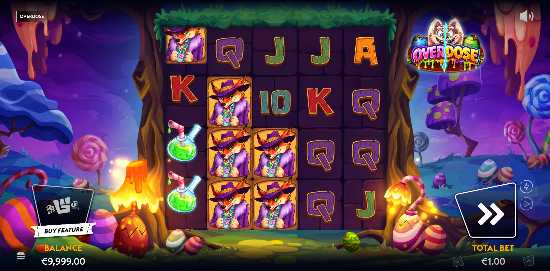 Overdose slot gameplay screenshot