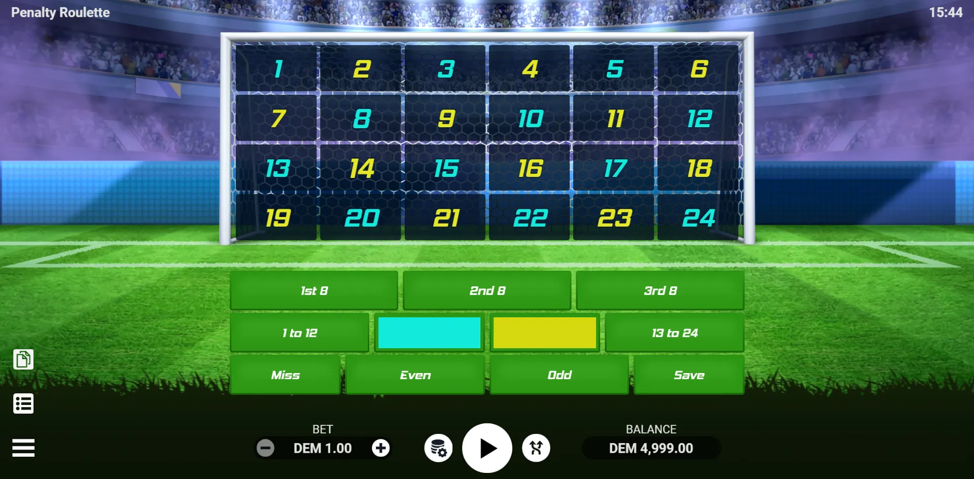 Penalty Roulette slot gameplay screenshot