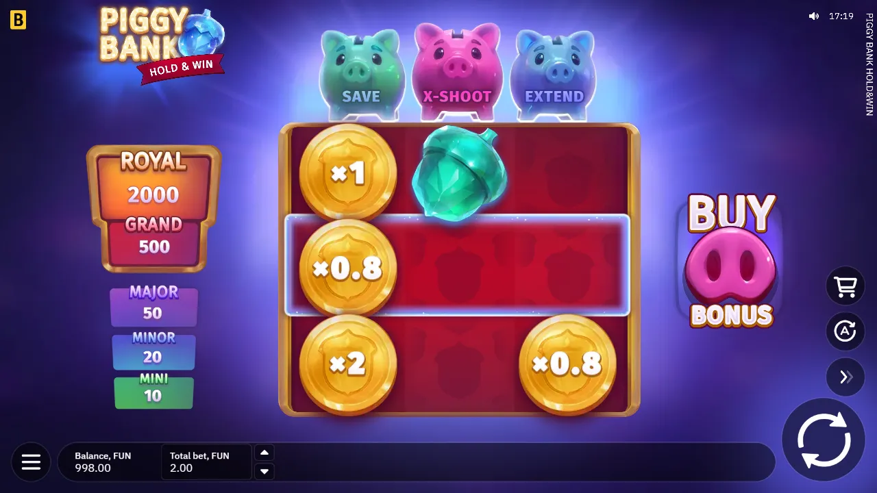 Piggy Bank Hold & Win slot gameplay screenshot
