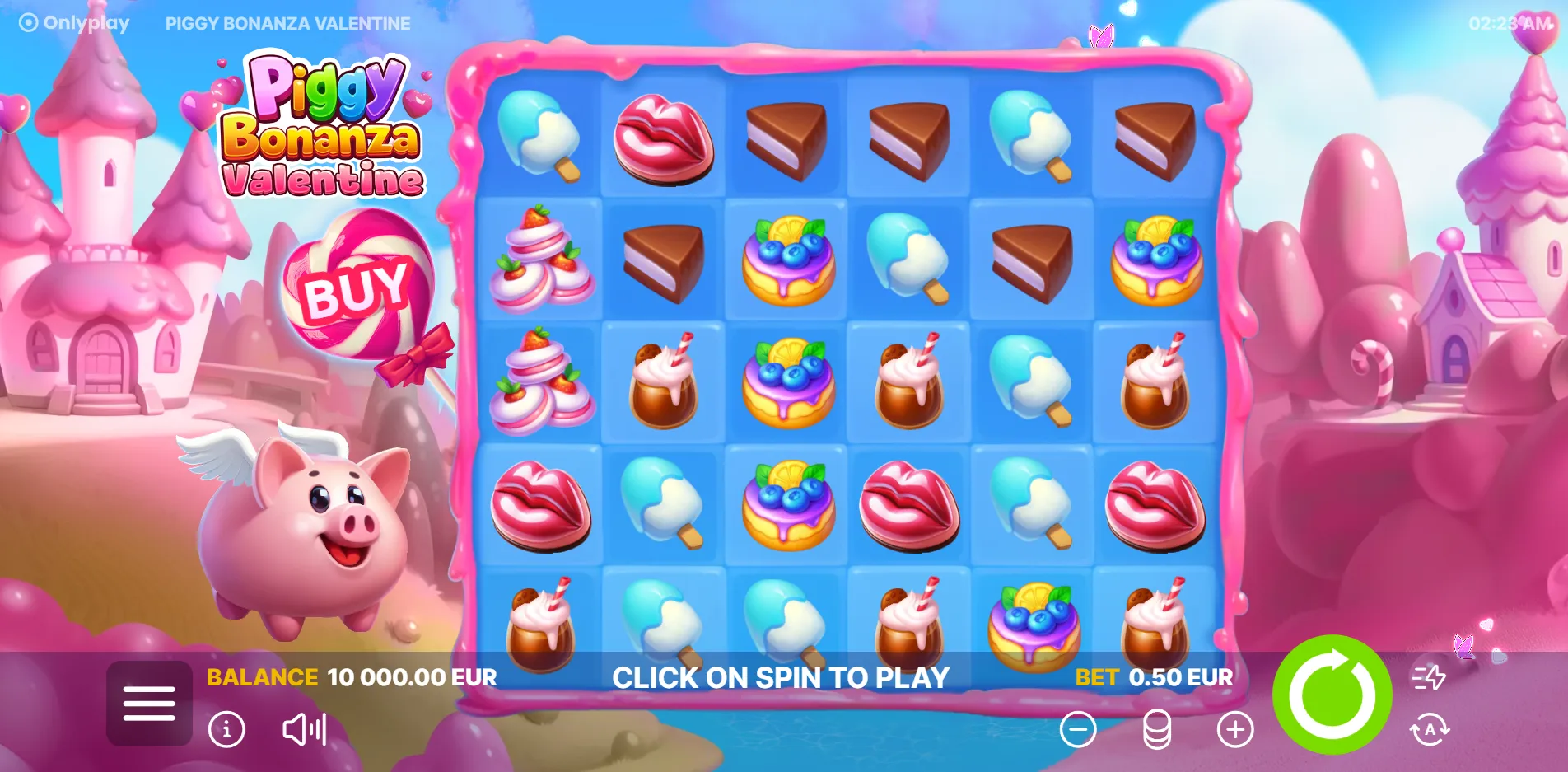 Piggy Bonanza Valentine slot gameplay screenshot