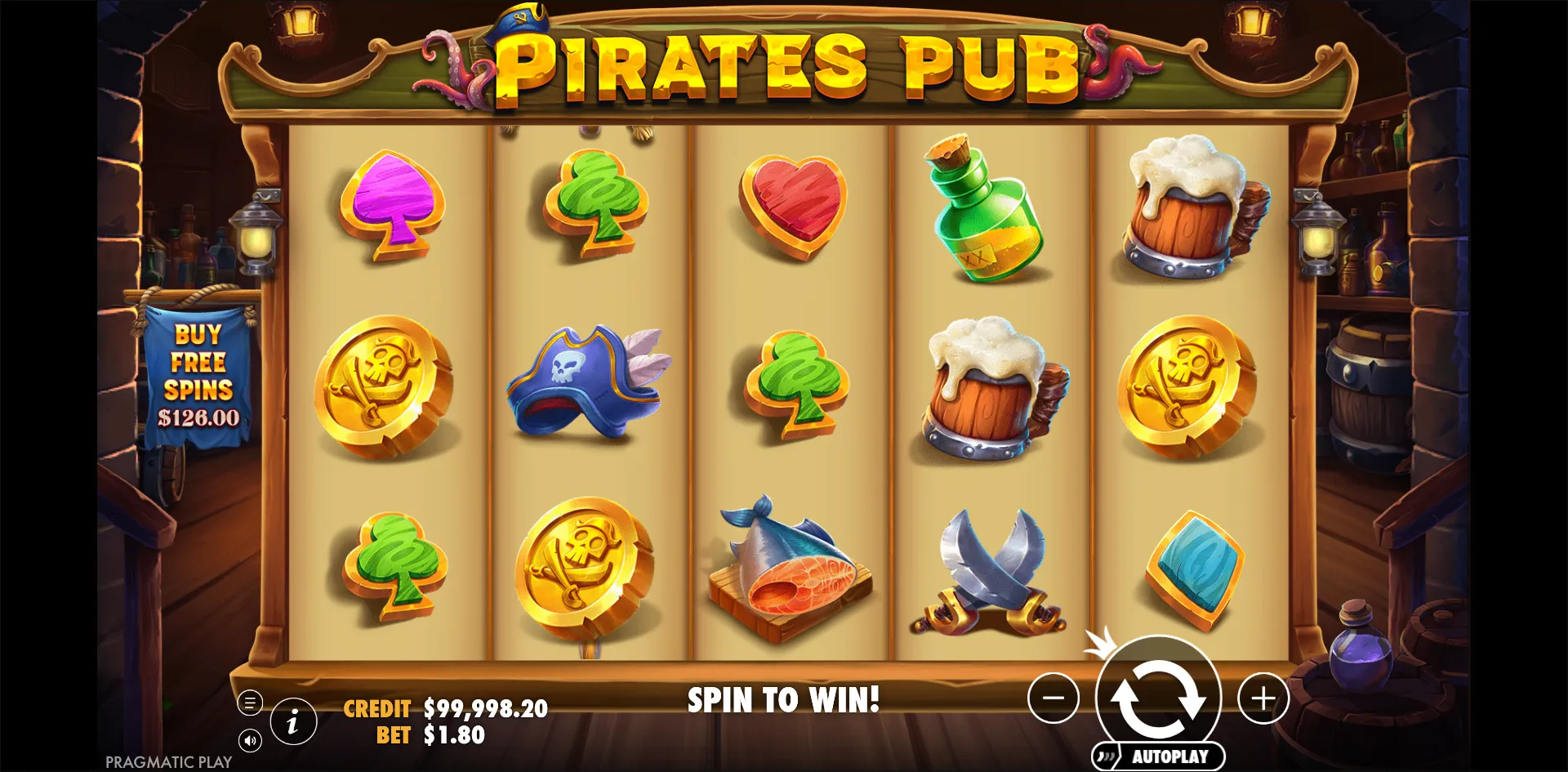 Pirates Pub slot gameplay screenshot