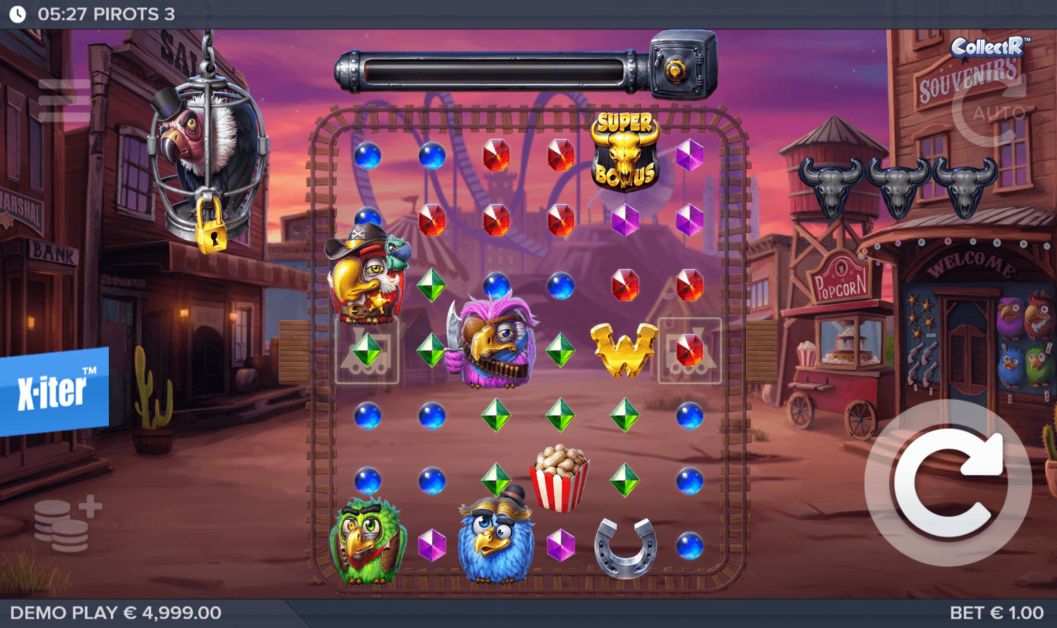 Pirots 3 slot gameplay screenshot