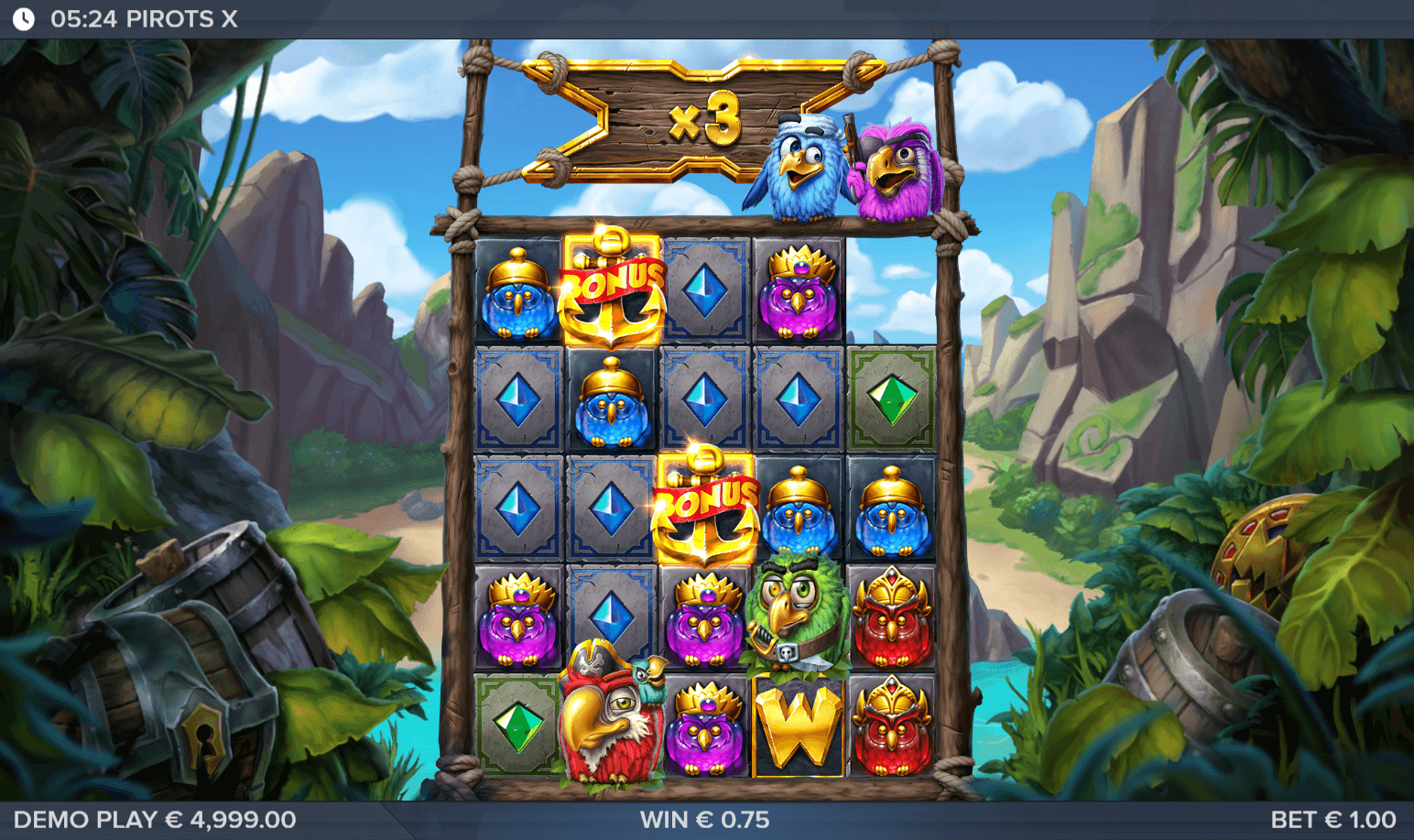 Pirots X slot gameplay screenshot