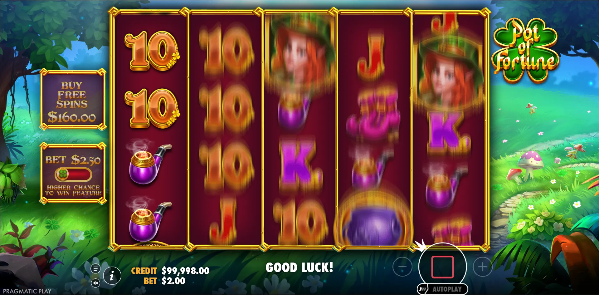 Pot of Fortune slot gameplay screenshot