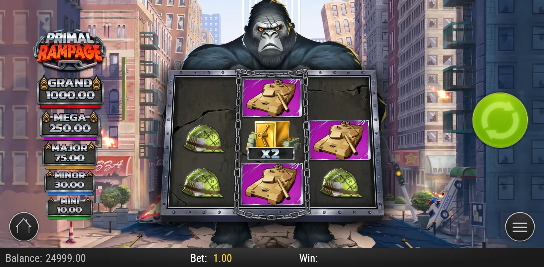 Primal Rampage slot gameplay screenshot