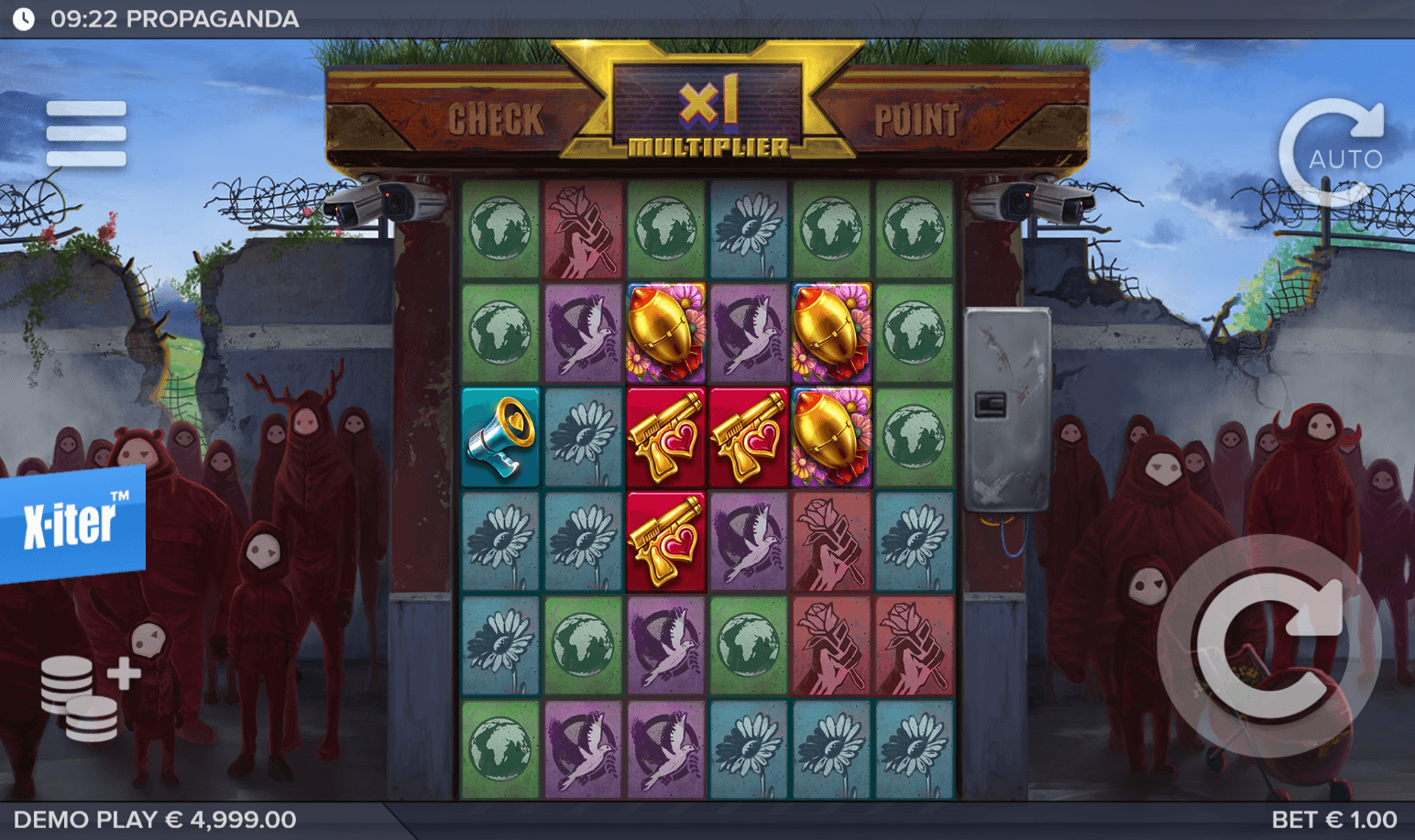 Propaganda slot gameplay screenshot