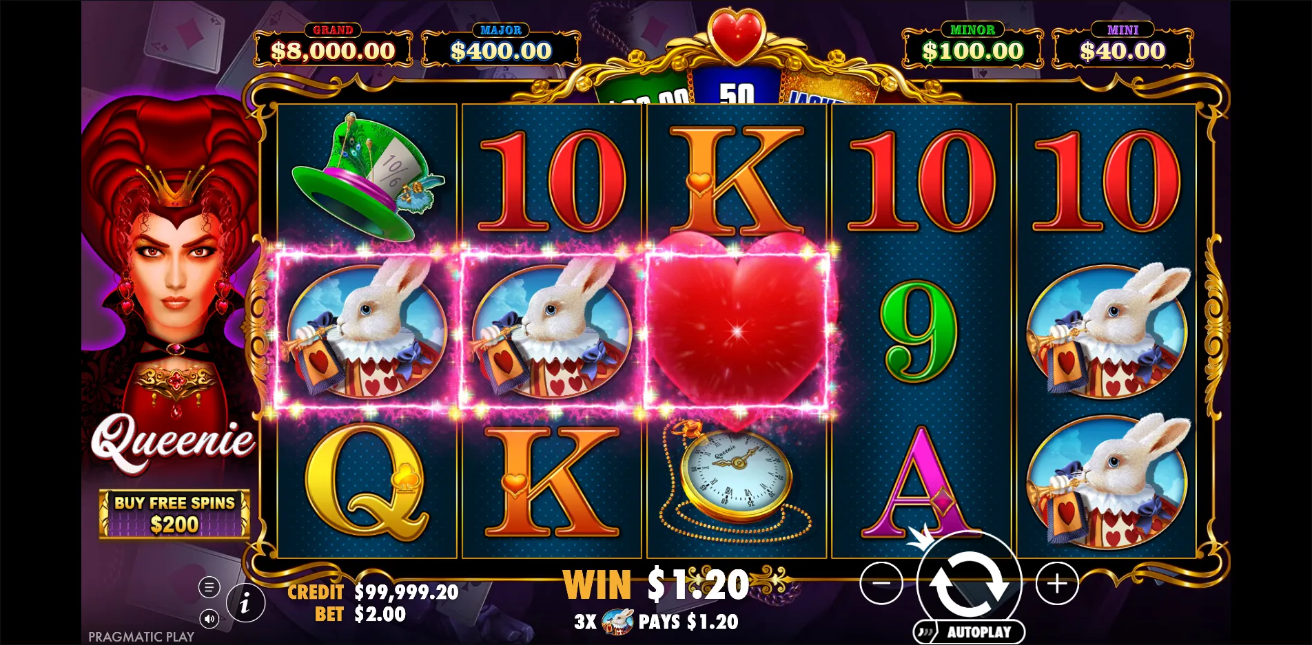Queenie slot gameplay screenshot