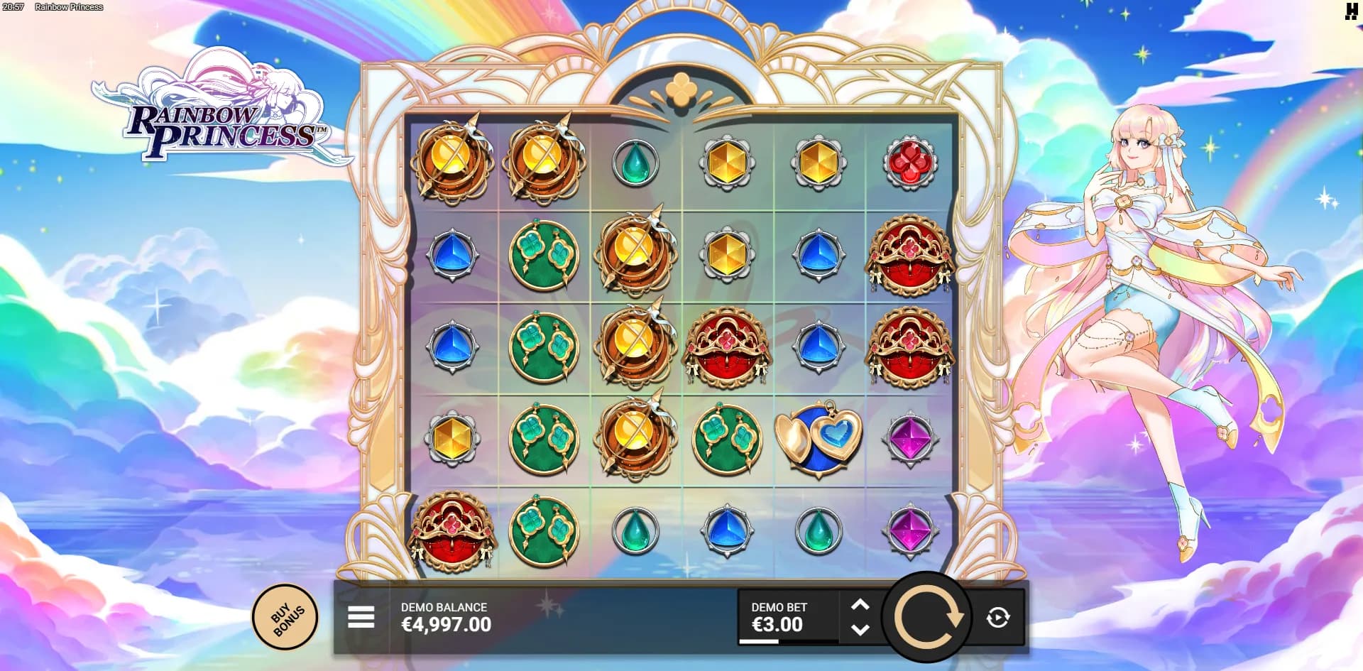 Rainbow Princess slot gameplay screenshot