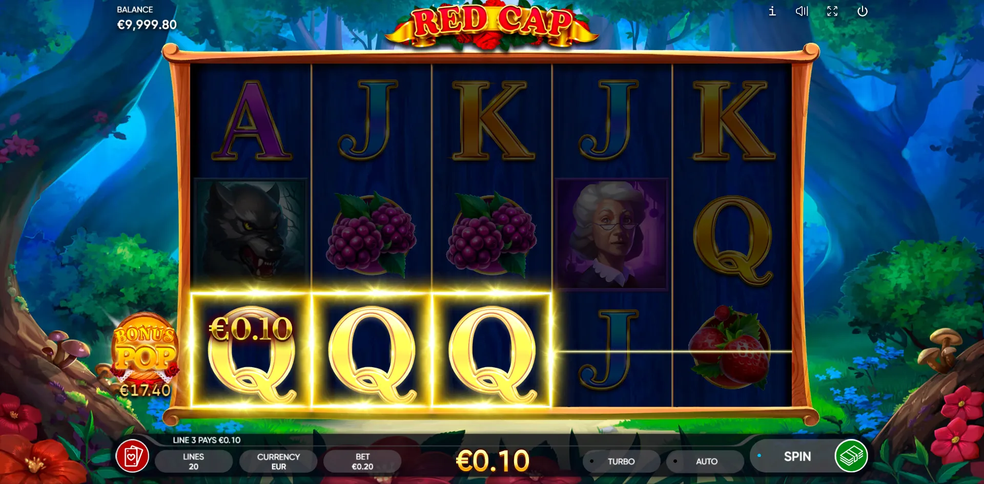 Red Cap slot gameplay screenshot