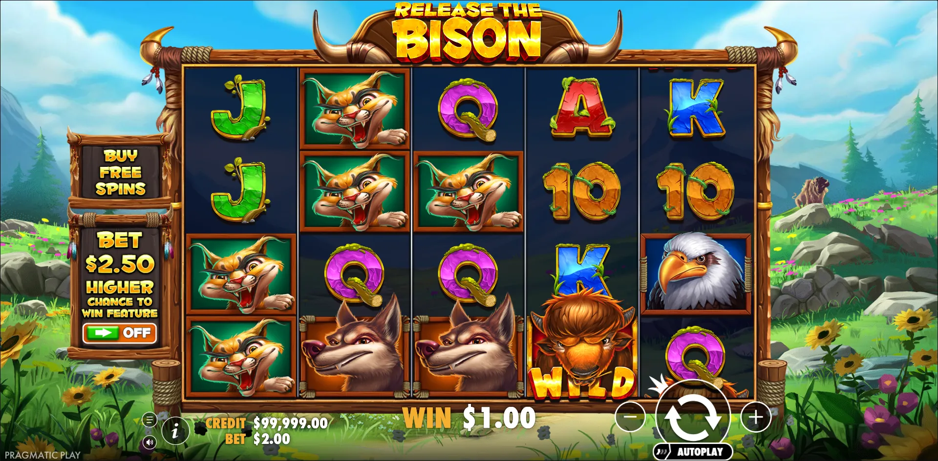 Release the Bison slot gameplay screenshot