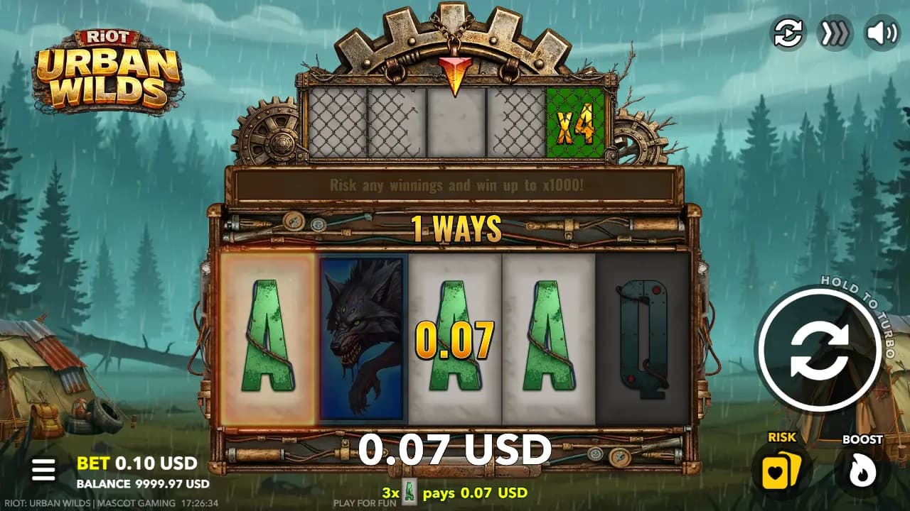 Riot: Urban Wilds slot gameplay screenshot