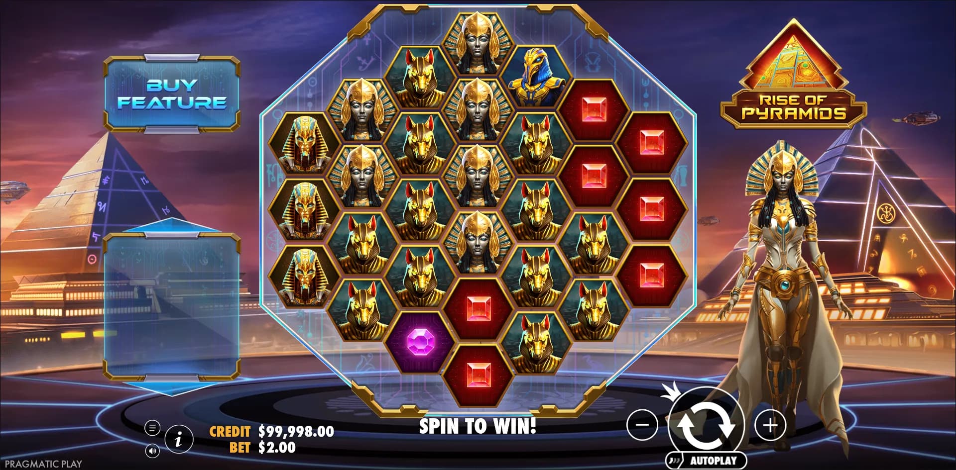 Rise of Pyramids slot gameplay screenshot