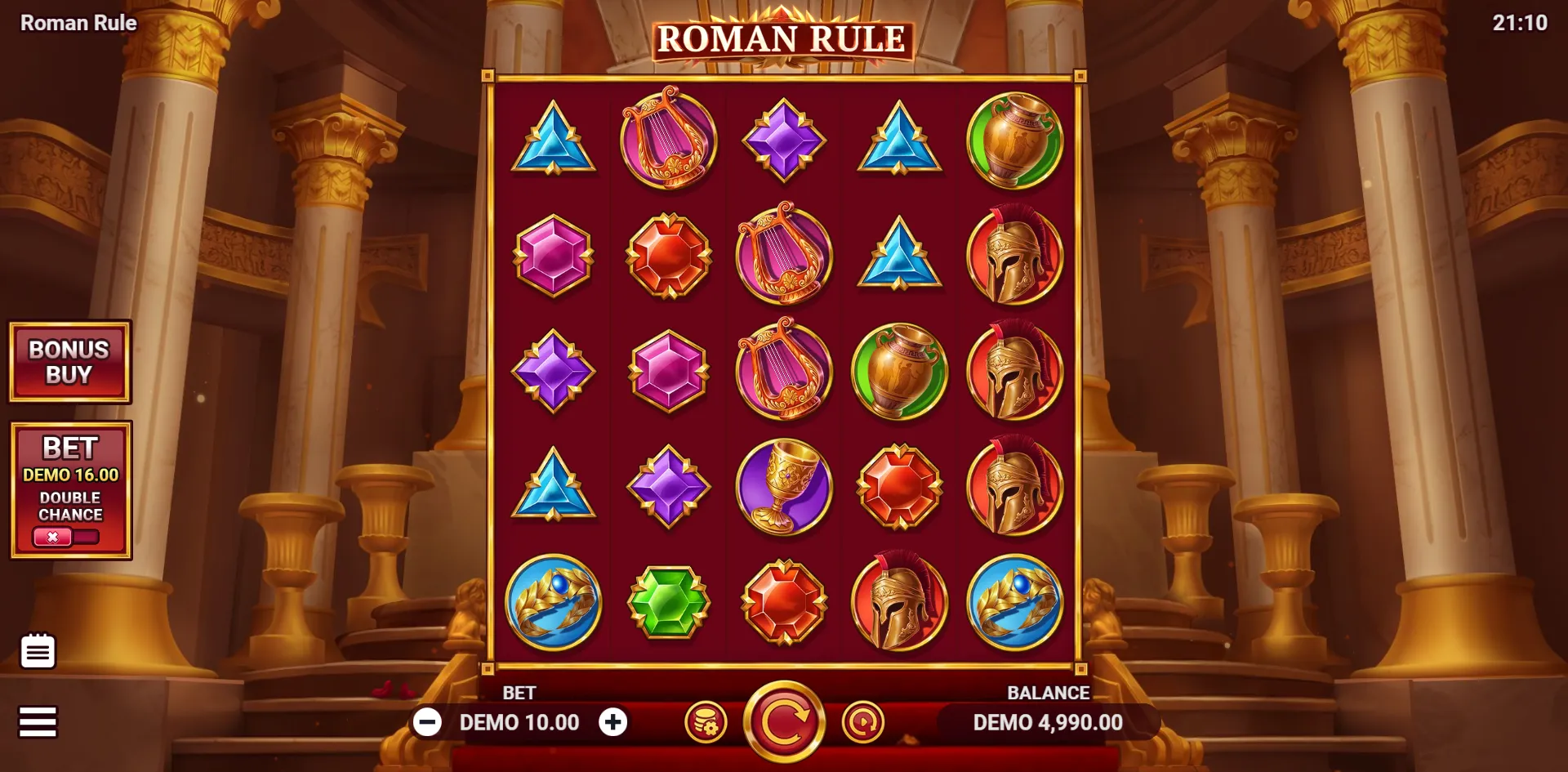 Roman Rule slot gameplay screenshot