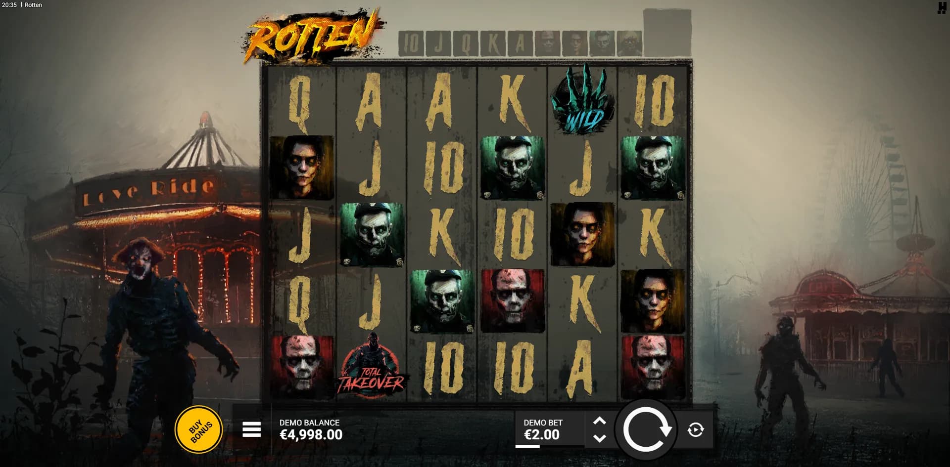 Rotten slot gameplay screenshot
