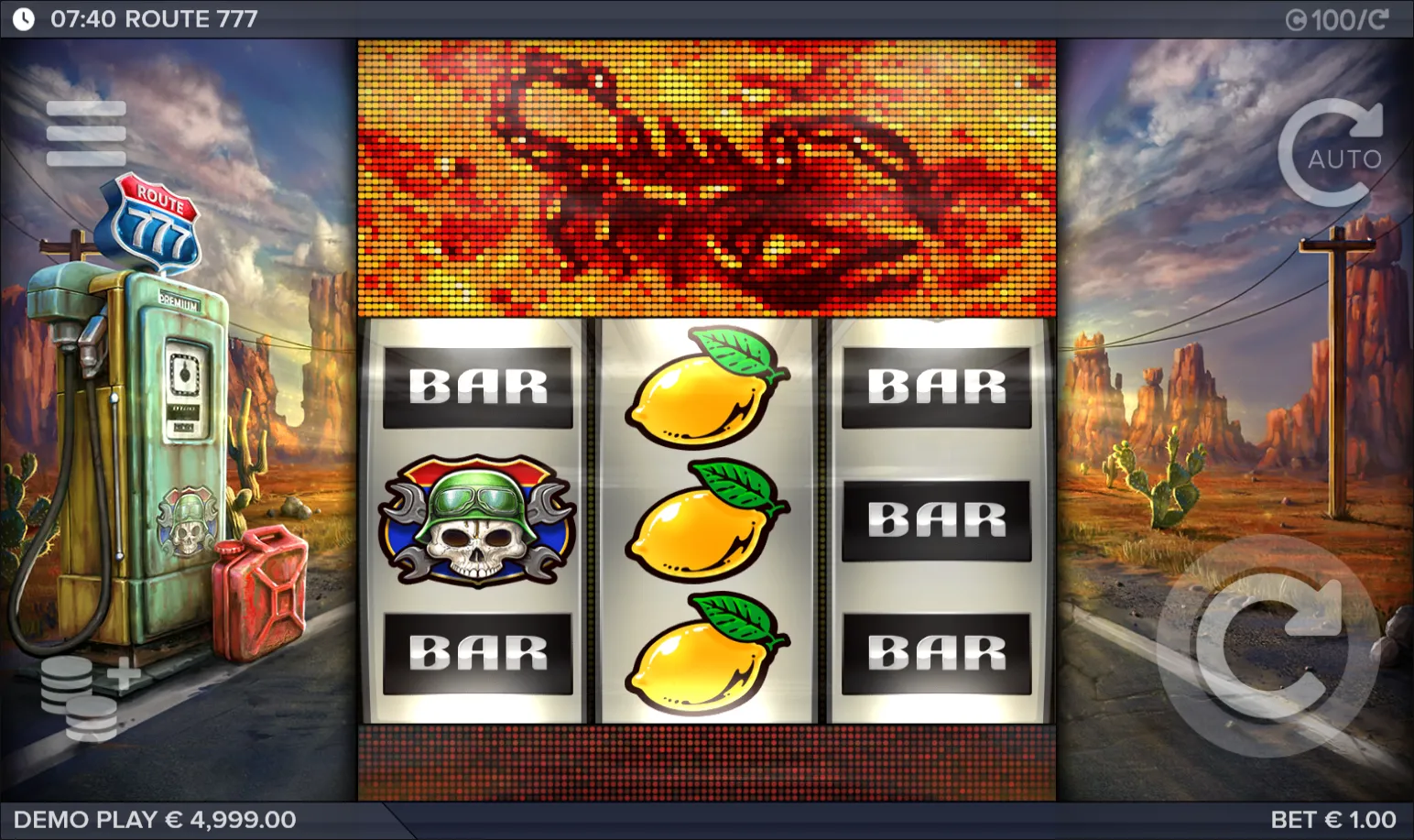 Route 777 slot gameplay screenshot