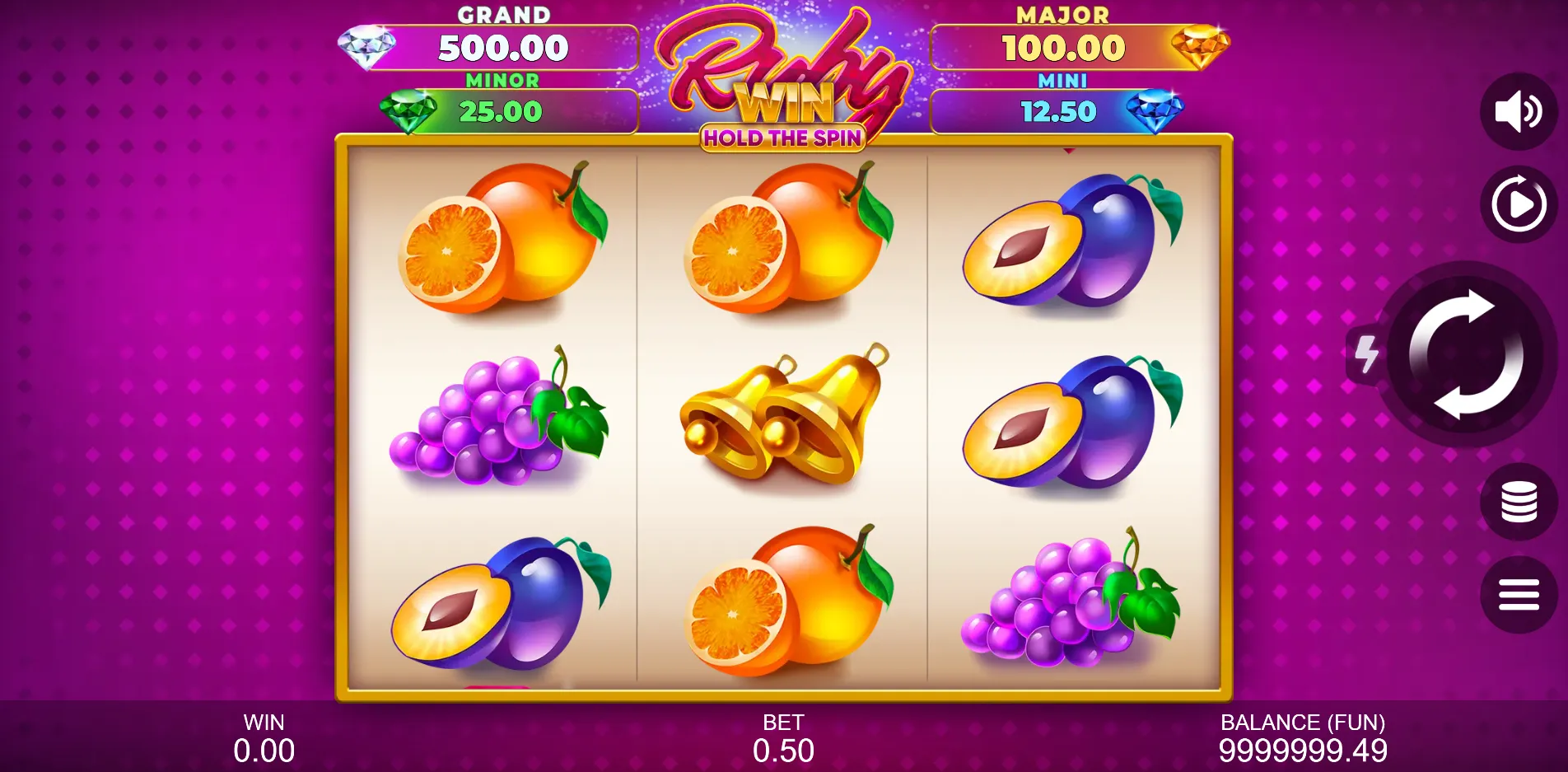 Ruby Win: Hold The Spin slot gameplay screenshot