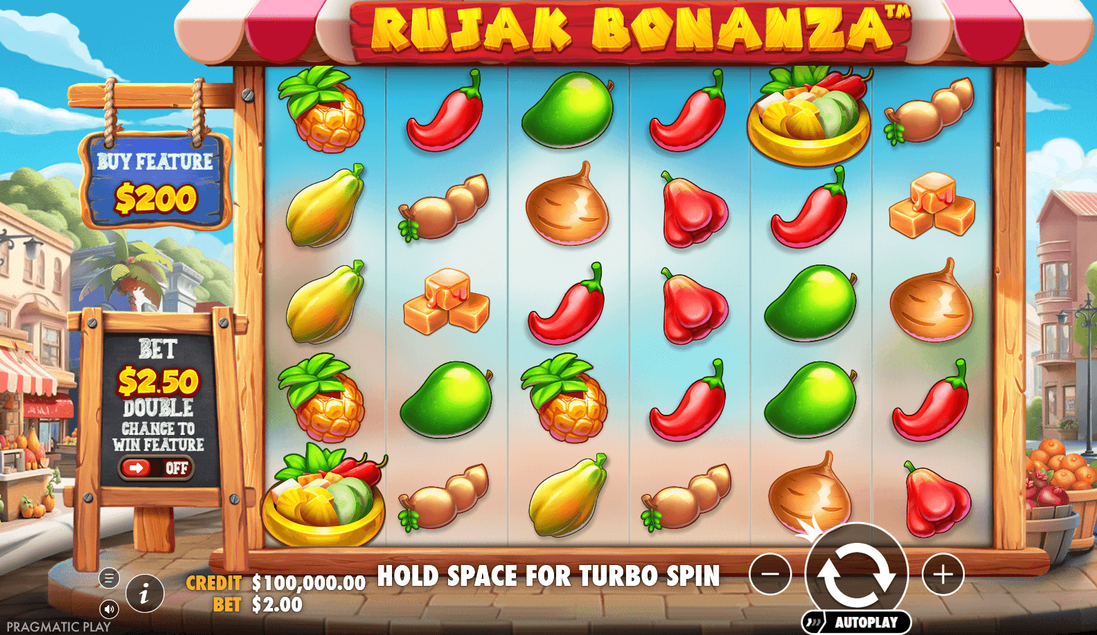 Rujak Bonanza slot gameplay screenshot