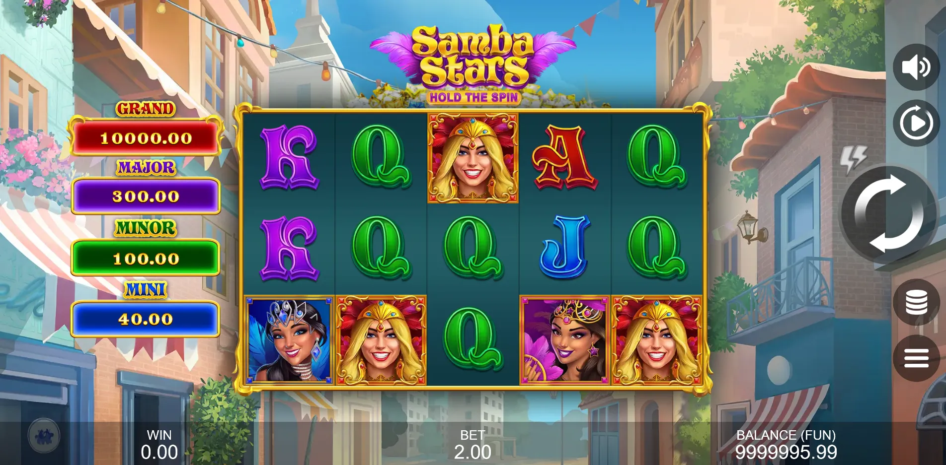 Samba Stars: Hold The Spin slot gameplay screenshot
