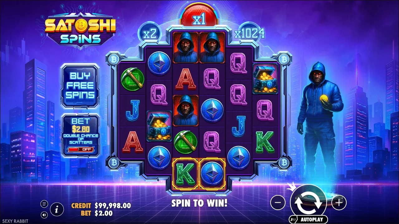 Satoshi Spins slot gameplay screenshot