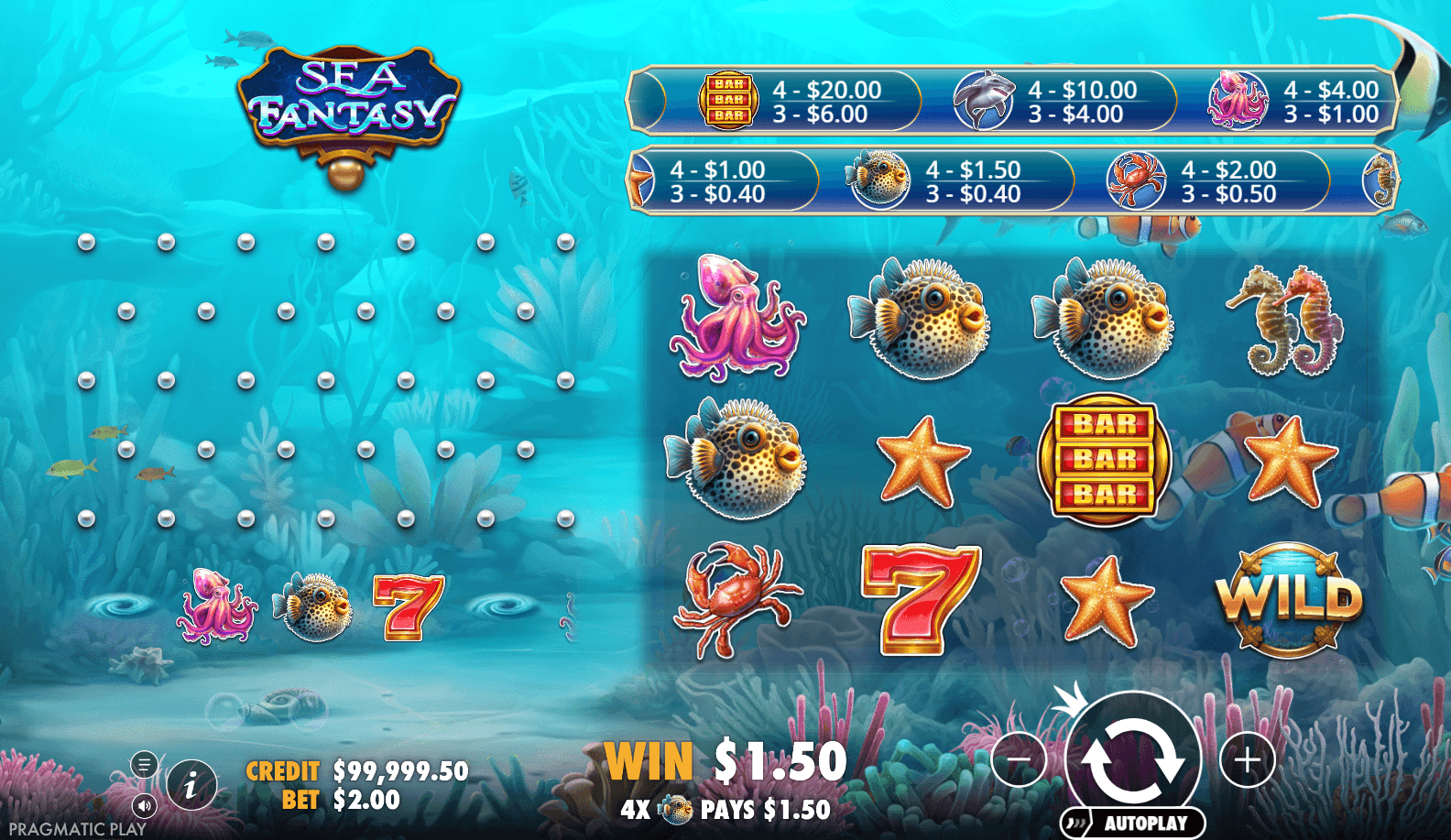 Sea Fantasy slot gameplay screenshot